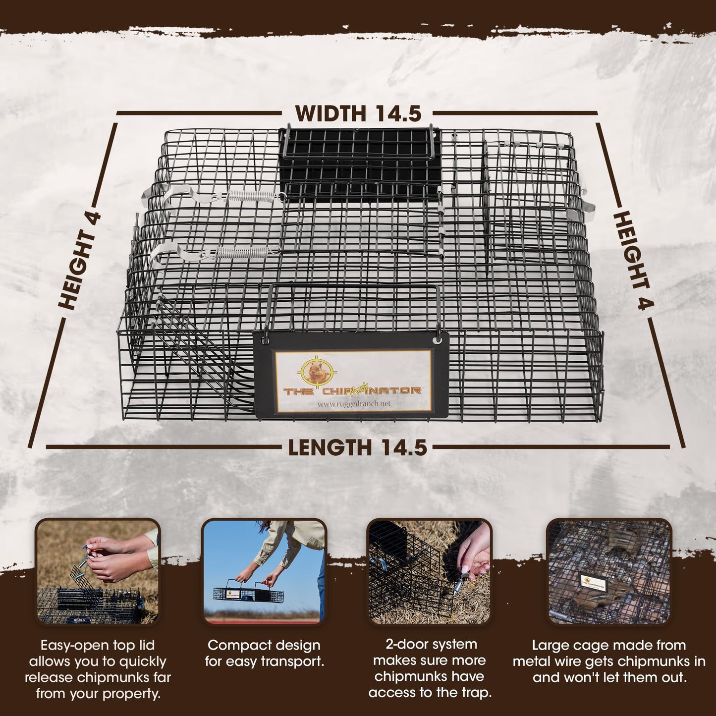 Rugged Ranch Live Chipmunk Trap, Catch & Release Cage, Large, Chipmunkinator