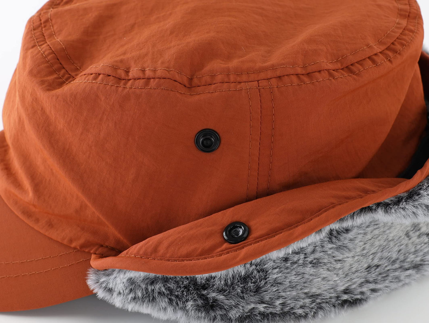 Connectyle Men's Winter Hat with Visor Warm Earflaps Hat Fully Lined Faux Fur Baseball Cap Trapper Hunting Hats