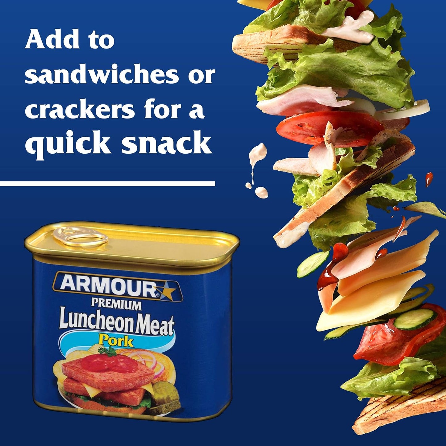 Armour Star Pork Luncheon Meat, Canned Meat, 12 OZ (Pack of 12)