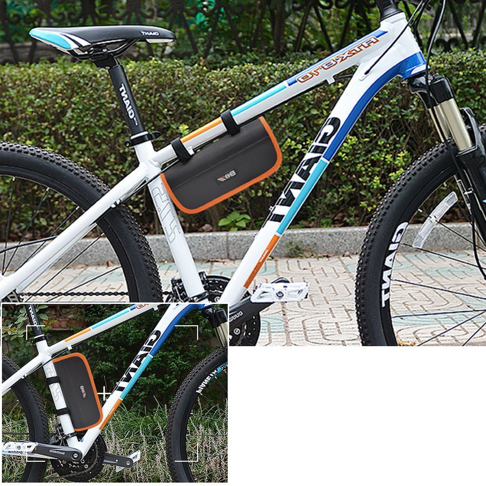 Bicycle Repair Bag With Tire Pump, Portable Tool Kit for Camping Travel - Bike Glueless Patches, Maintenance Essentials All in One Safety Kit