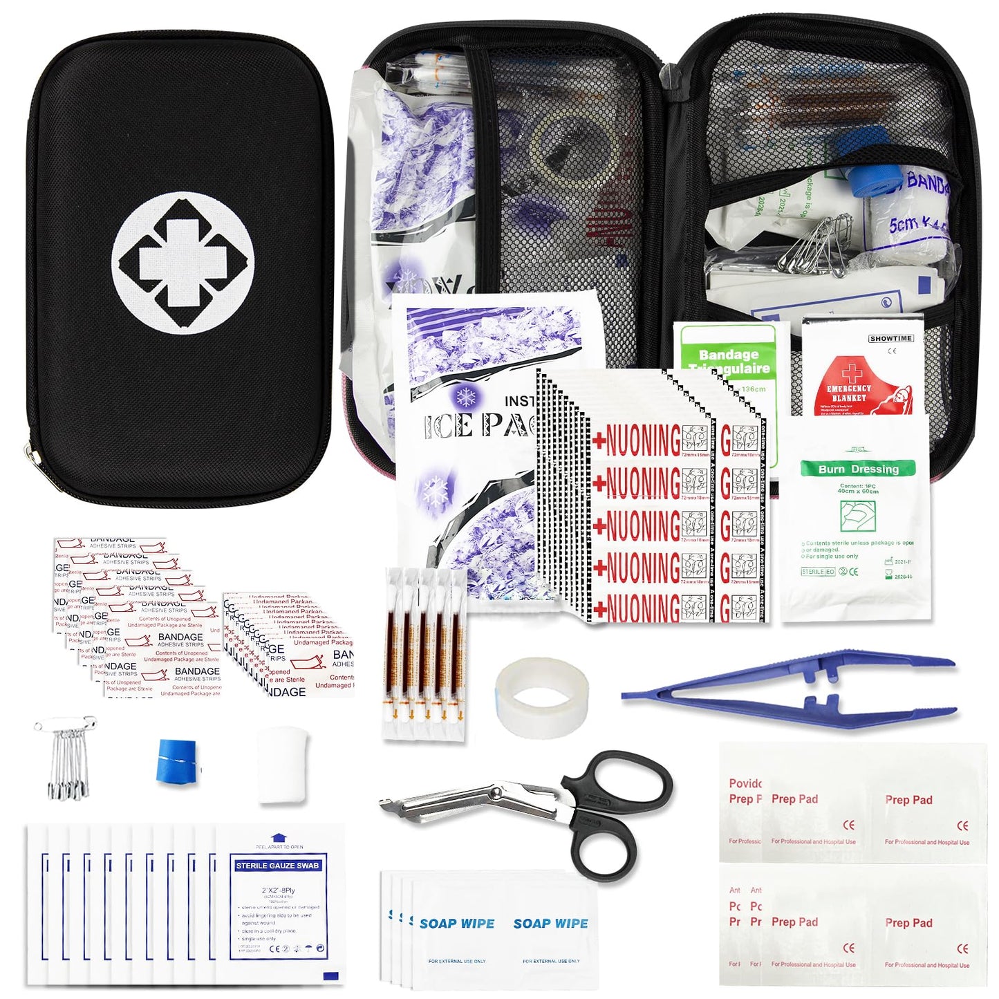 276PCS First Aid Kit Home Car Camping Hiking Emergency Supplies Small Compact Lovely Bag for School Outdoor, Basic Outdoor Essentials Survival Kit for Travel AMORNING