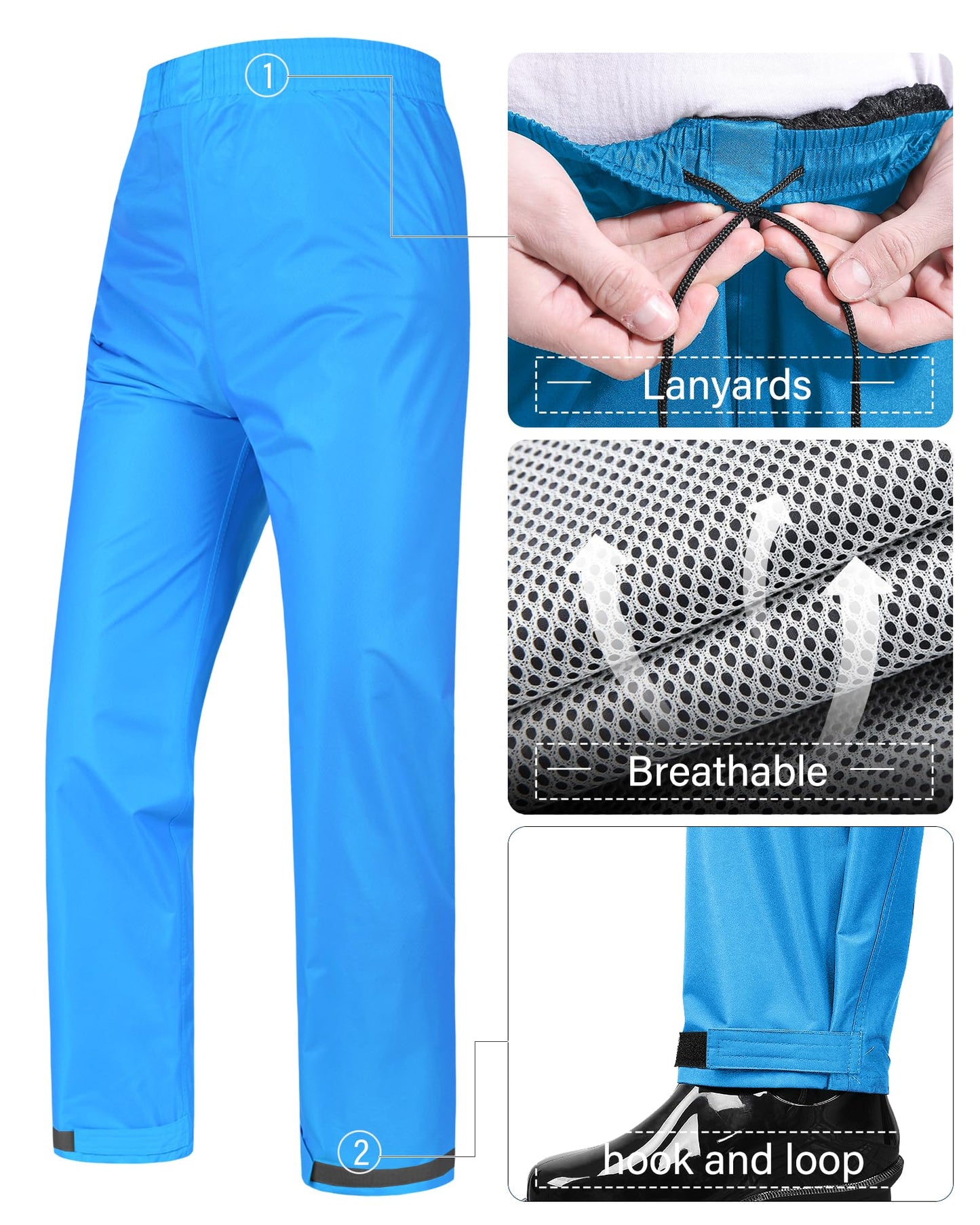 iCreek Rain Suit Waterproof Jacket and Trouser Suit Raincoat for Men and Women Outdoor All-Sport Breathable Anti-storm