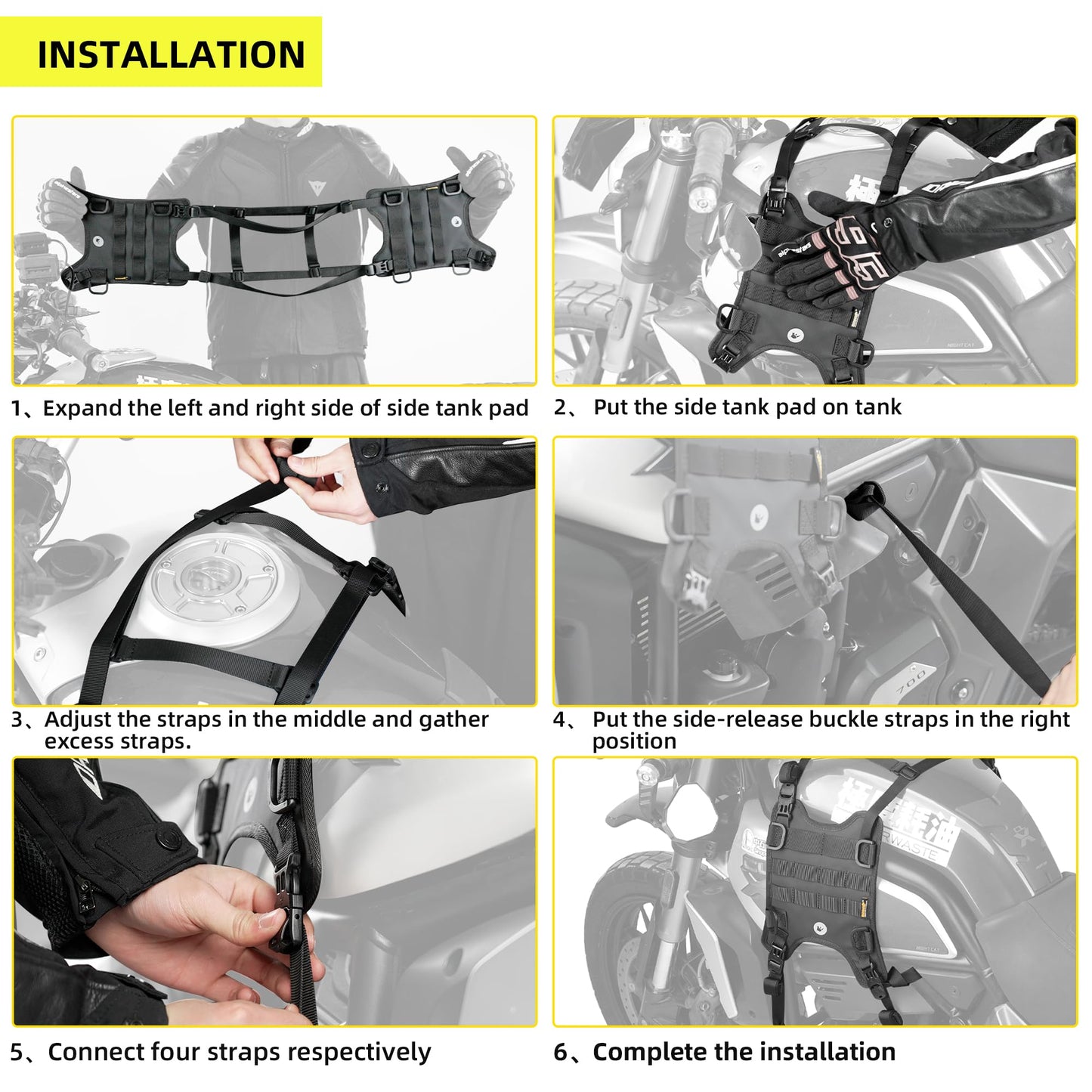 Rhinowalk Motorcycle Tail Bag Motorbike Side Bag 8L Full Waterproof Motor Saddle Pannier Bag Rear Rack Trunk Professional Motor Accessories-Black