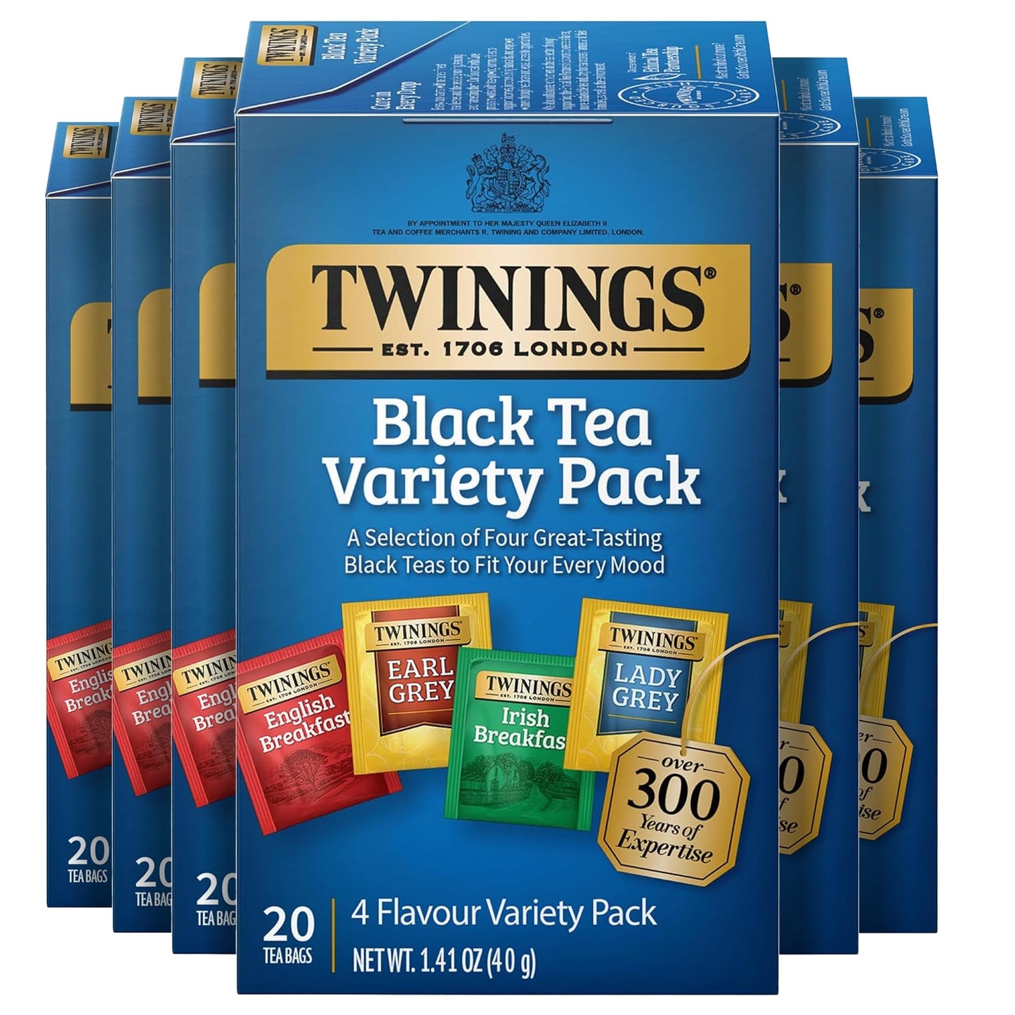 Twinings English Breakfast Black Tea Individually Wrapped Bags, 100 Count (Pack of 1), Smooth, Flavourful, and Robust, Caffeinated, Enjoy Hot or Iced, 100 Teabags