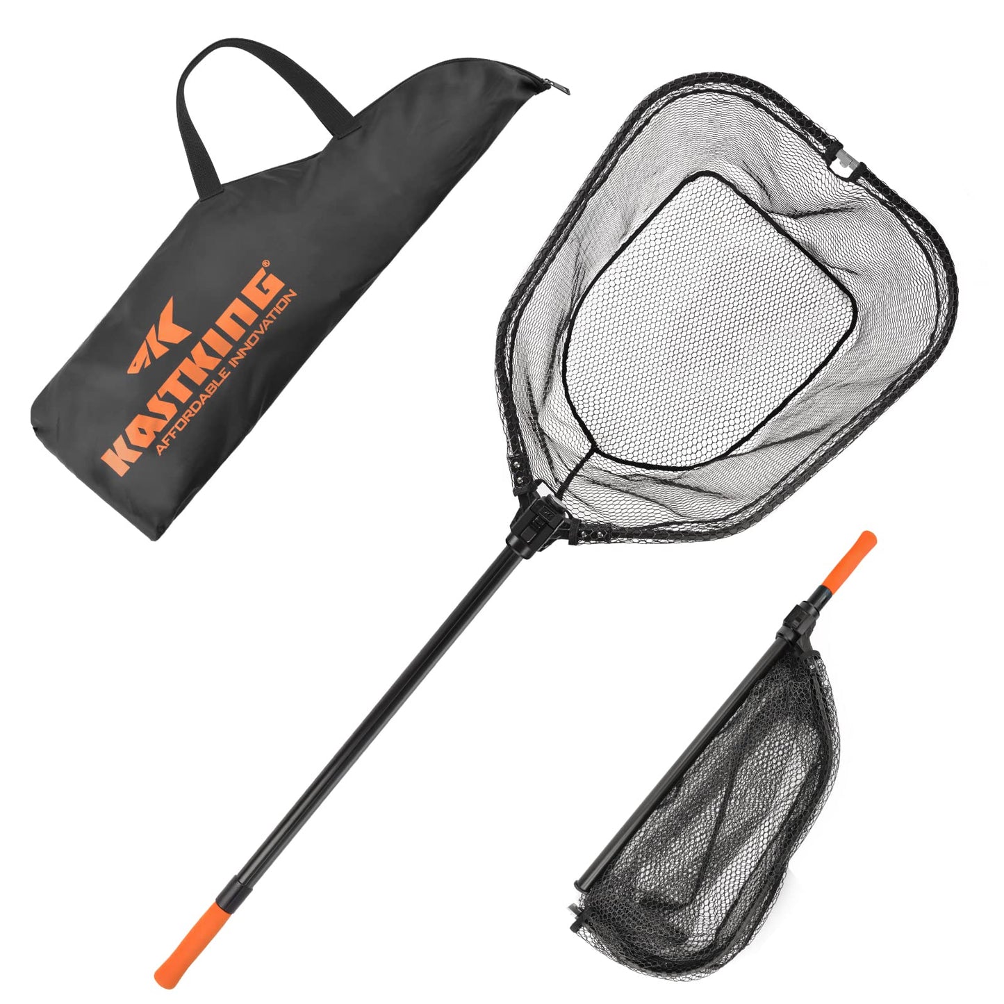 KastKing Brutus Fishing Net, Foldable Extendable Fish Landing Net, Lightweight & Portable Fishing Net with Soft EVA Foam Handle, Holds up to 44lbs/20KG, Fish-Friendly Mesh for a Safe Release