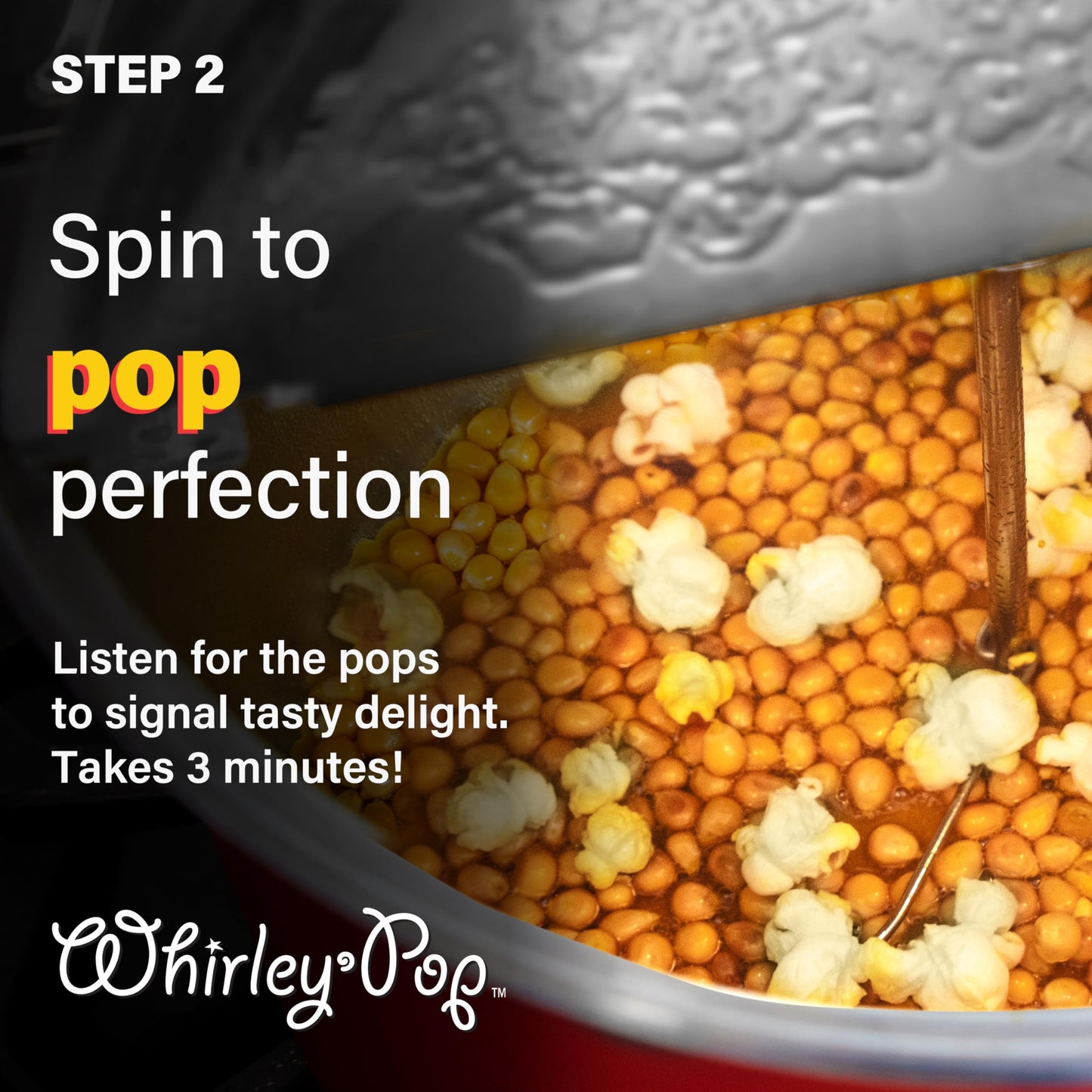 Original Whirley Pop Popcorn Maker - Wabash Valley Farms Gourmet Popcorn Popper, Aluminum Pot With Nylon Gears, 3-Minute Stove Top Popper, Home Movie Night (Silver)