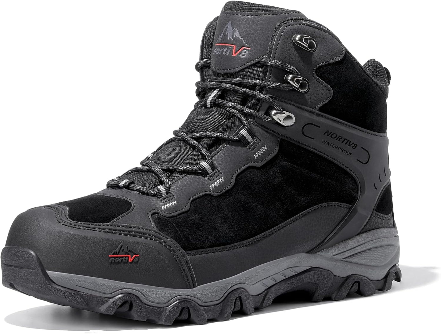NORTIV 8 Men's Waterproof Hiking Boots Outdoor Mid Trekking Lightweight Mountaineering Shoes Paladin