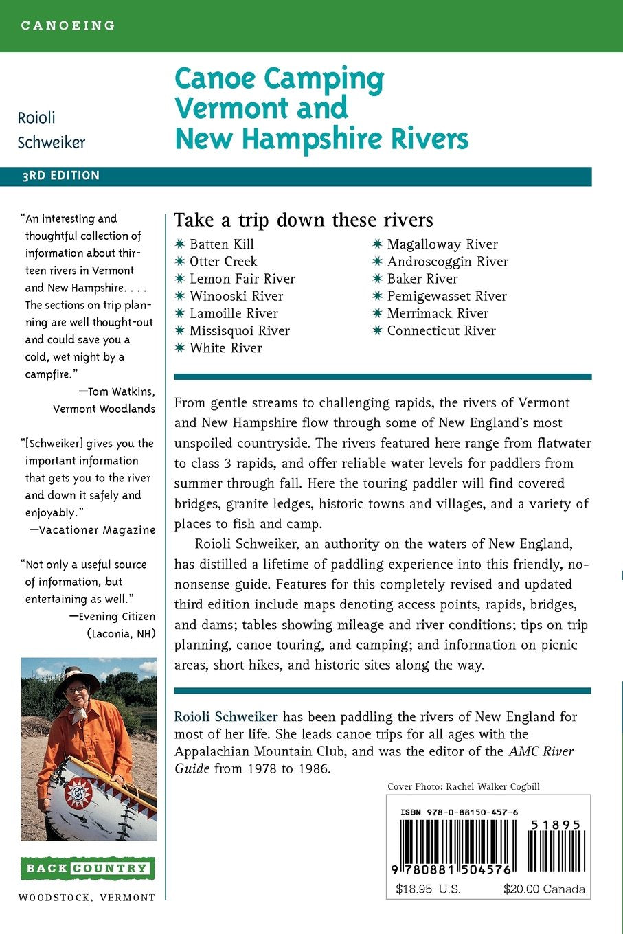 Canoe Camping Vermont and New Hampshire Rivers: A Guide to 600 Miles of Rivers for a Day, Weekend, or Week of Canoeing (Backcountry Guides)
