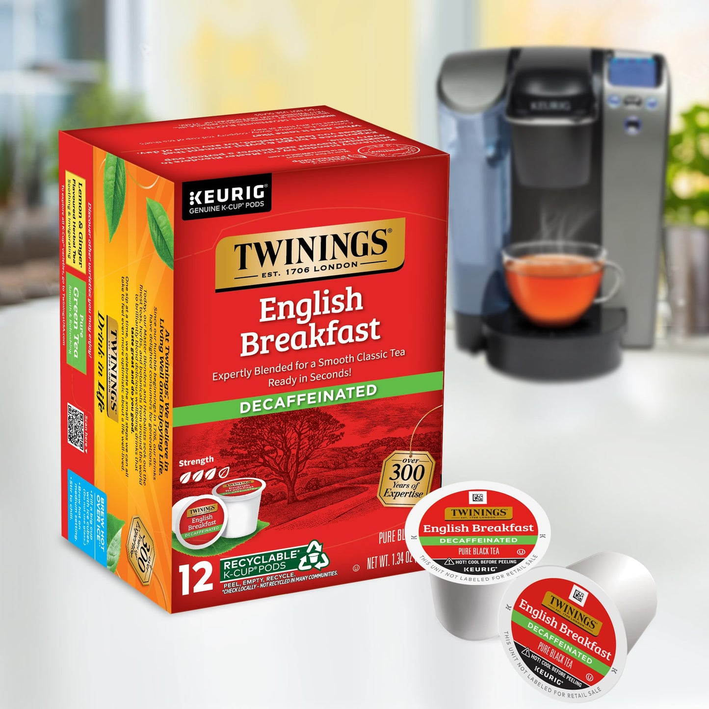 Twinings English Breakfast Black Tea K-Cup Pods for Keurig, 24 Count (Pack of 1), Smooth, Flavourful, Robust, Caffeinated, Enjoy Hot or Iced