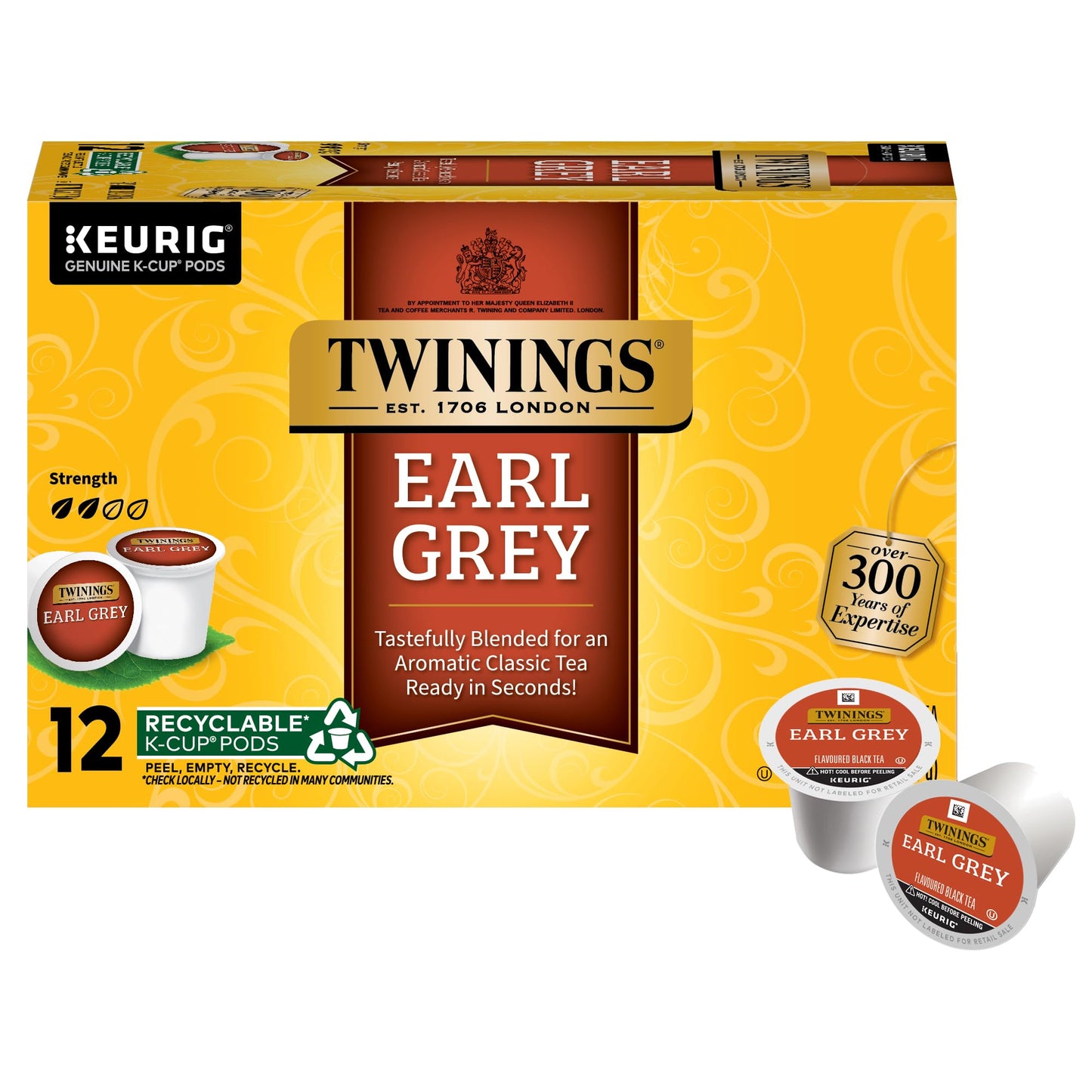 Twinings English Breakfast Black Tea K-Cup Pods for Keurig, 24 Count (Pack of 1), Smooth, Flavourful, Robust, Caffeinated, Enjoy Hot or Iced