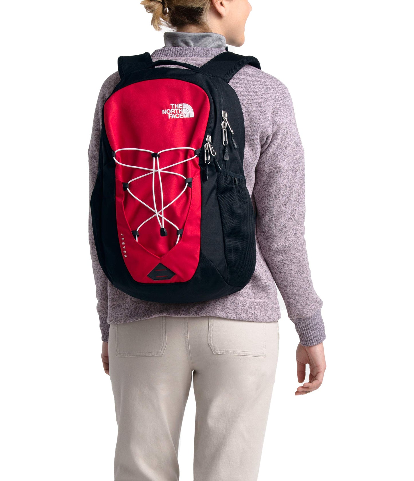 The North Face Women's Every Day Jester Laptop Backpack, TNF Black/Burnt Coral Metallic, One Size