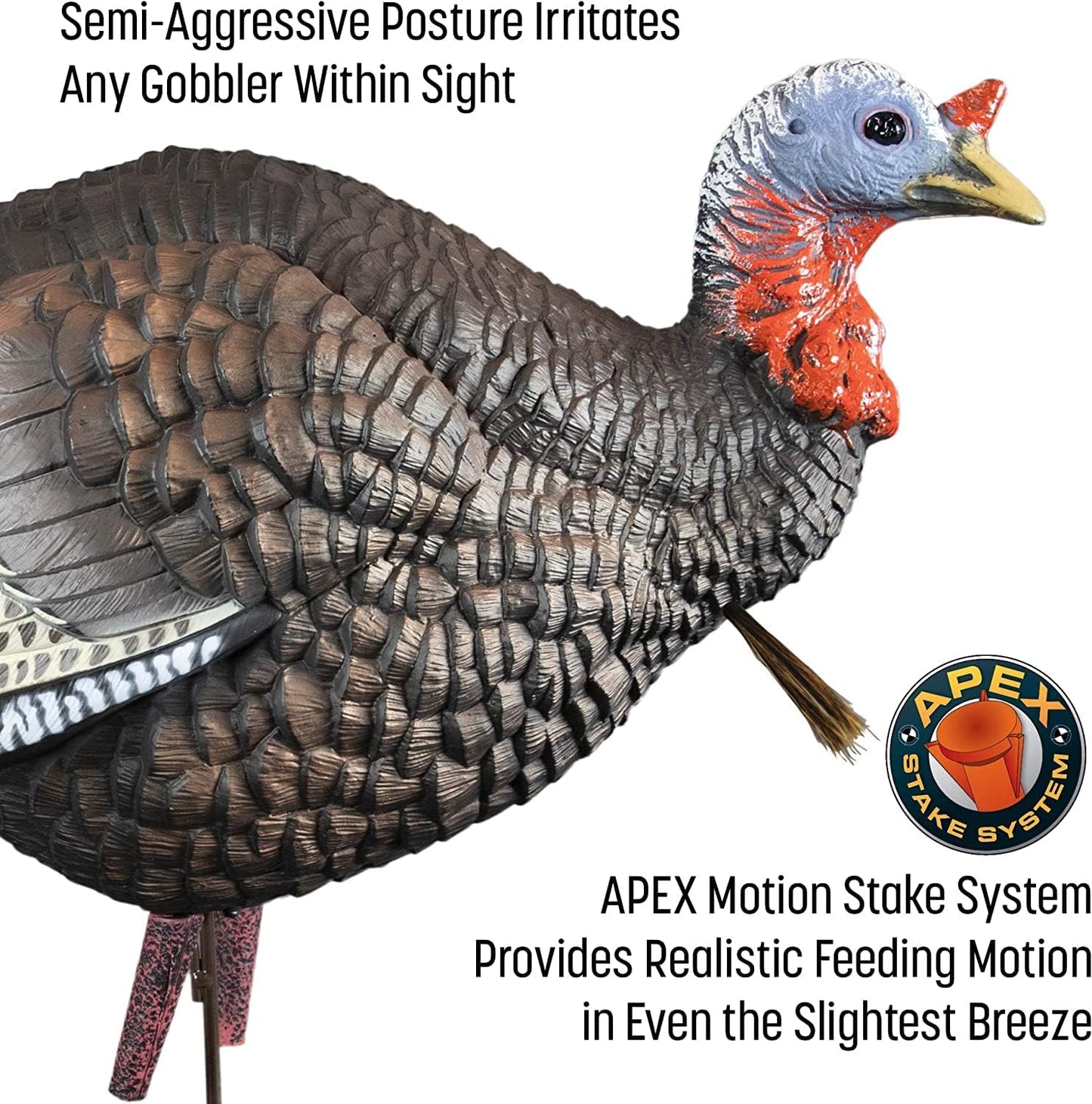 Higdon Outdoors Jake & Jill 1/4 Strut Jake and Laydown Hen Full Body Turkey Decoy Combo with Carry Bag