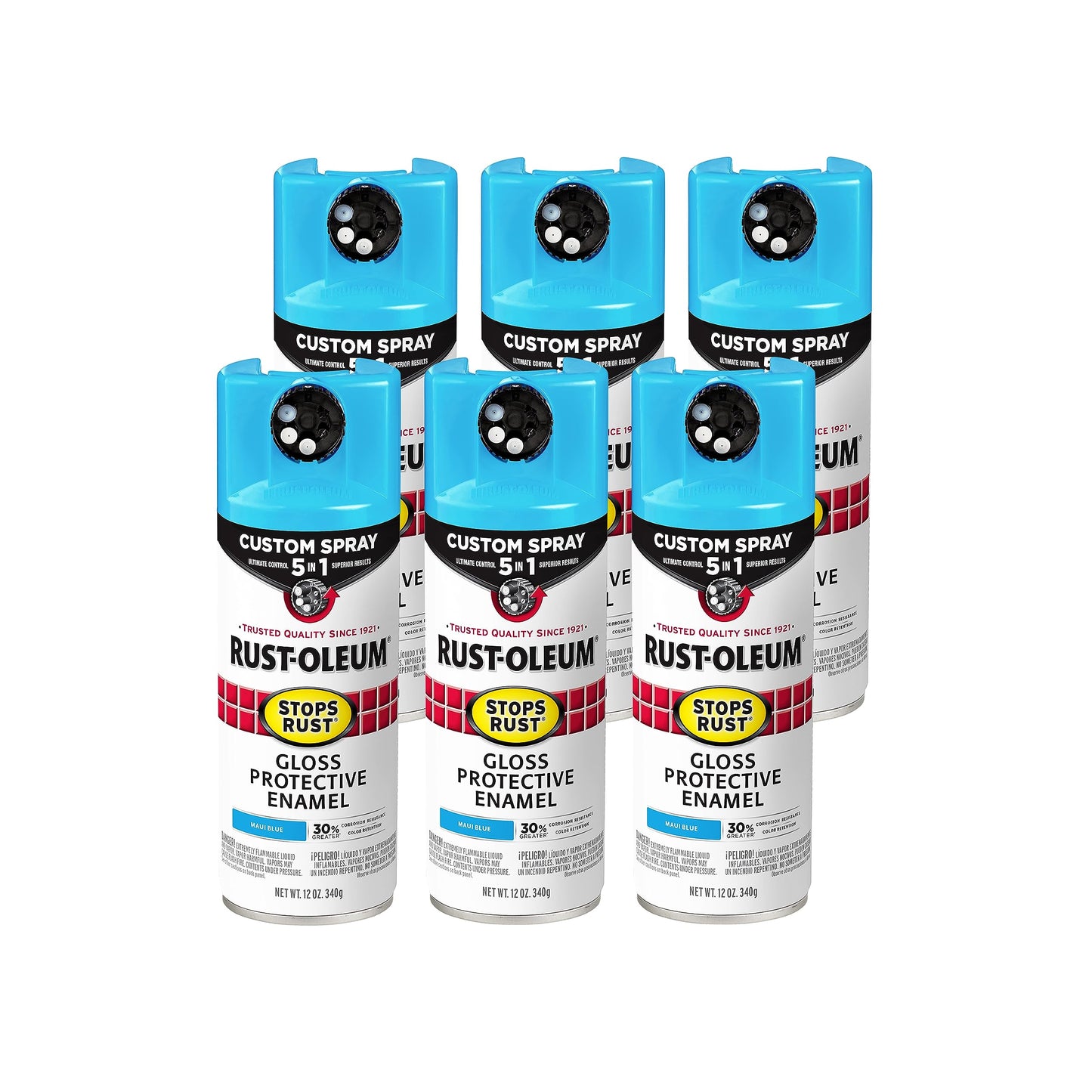 Rust-Oleum 376892 Stops Rust Custom Spray 5-in-1 Spray Paint, 12 oz, Gloss Leather Brown