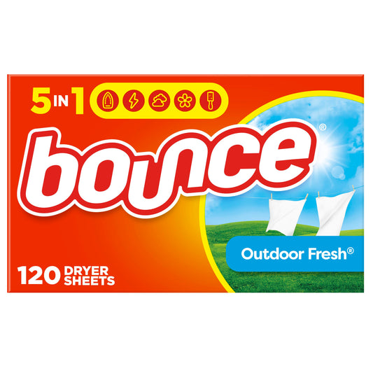 Bounce Dryer Sheets Laundry Fabric Softener, Outdoor Fresh Scent, 240 Count