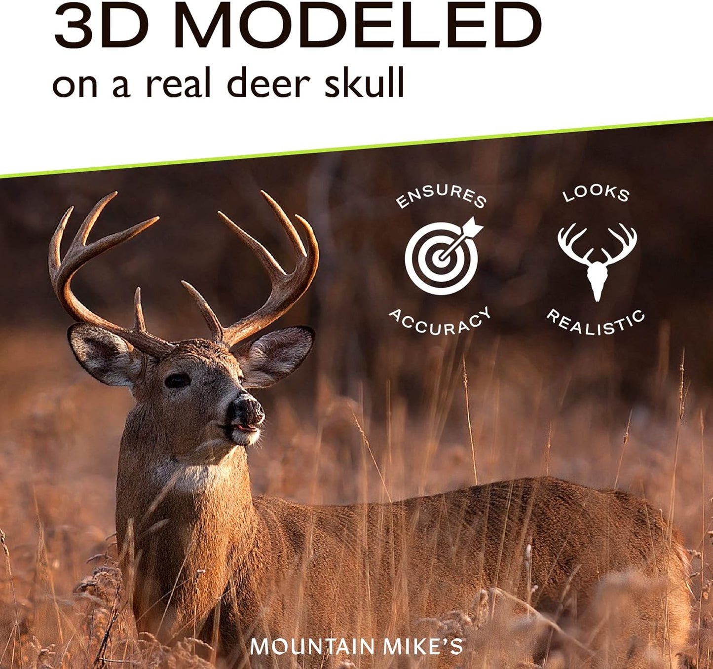 Mountain Mike’s Black Forest Universal Antler Mounting Kit - Plaque and 3D Skull Mount Kit - Compatible with Harvested and Shed Antlers - Rustic Home Decor - Great Outdoor Inspired (Natural Causes)