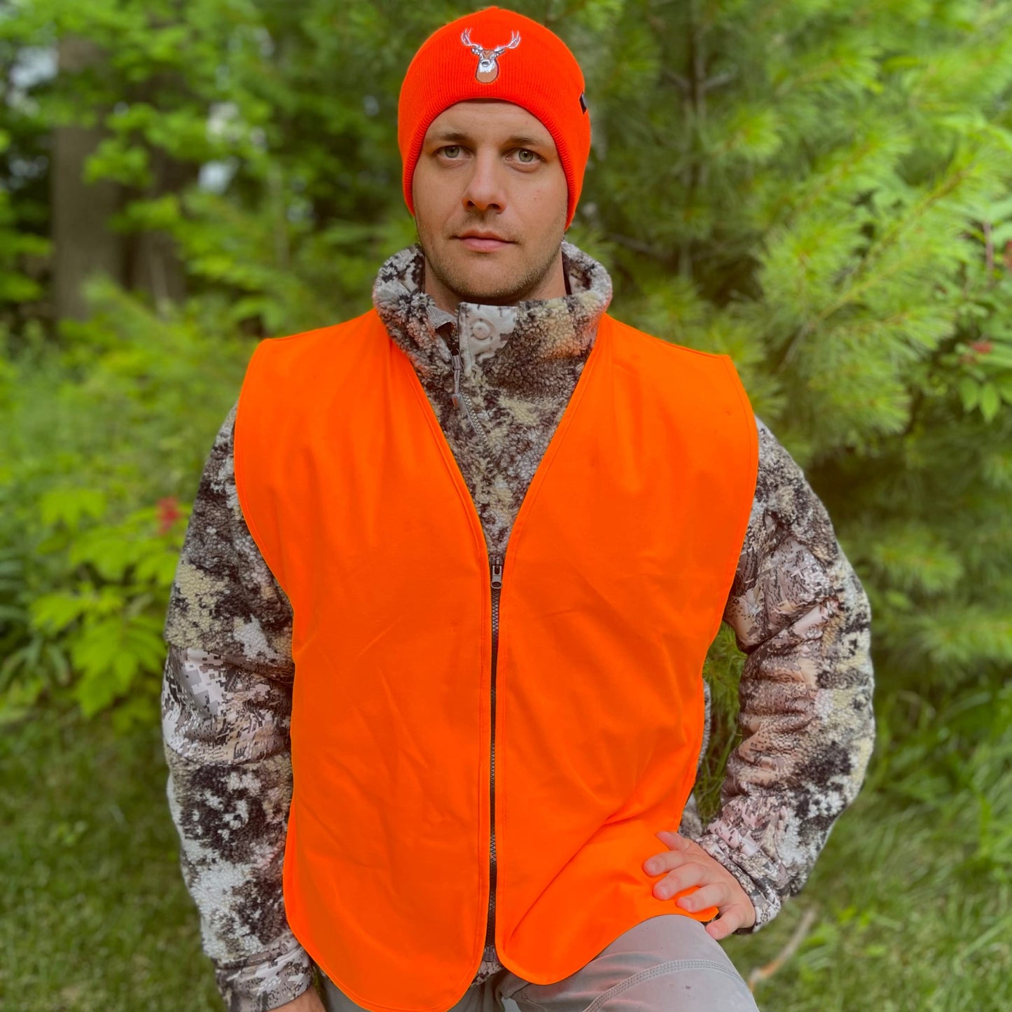Klarny Orange Safety Vest, High-Visibility, Waterproof Deer and Bow Hunting Gear, Quiet Hunter Vests and Hunting Accessories