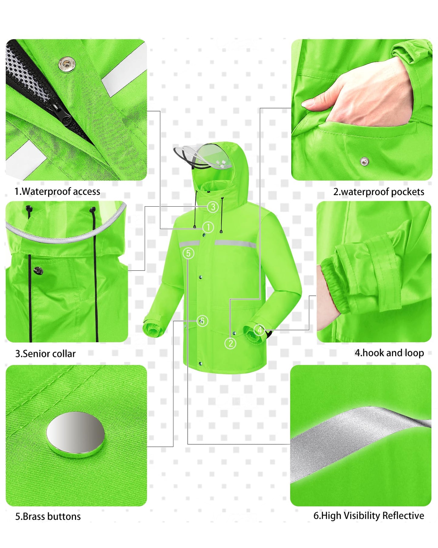 iCreek Rain Suit Waterproof Jacket and Trouser Suit Raincoat for Men and Women Outdoor All-Sport Breathable Anti-storm