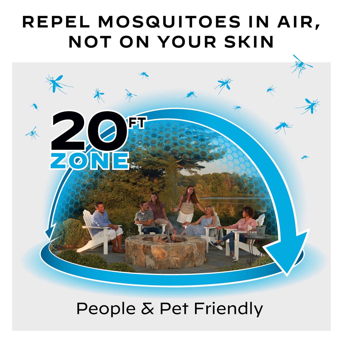 Thermacell Mosquito Repellent E-Series Rechargeable Repeller; Patio Shield 20’ Mosquito Protection Zone; Includes 12-Hr Repellent Refill; No Flame or Scent; Bug Spray and Bug Zapper Alternative