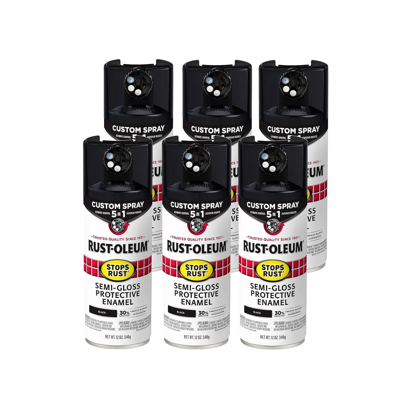 Rust-Oleum 376892 Stops Rust Custom Spray 5-in-1 Spray Paint, 12 oz, Gloss Leather Brown