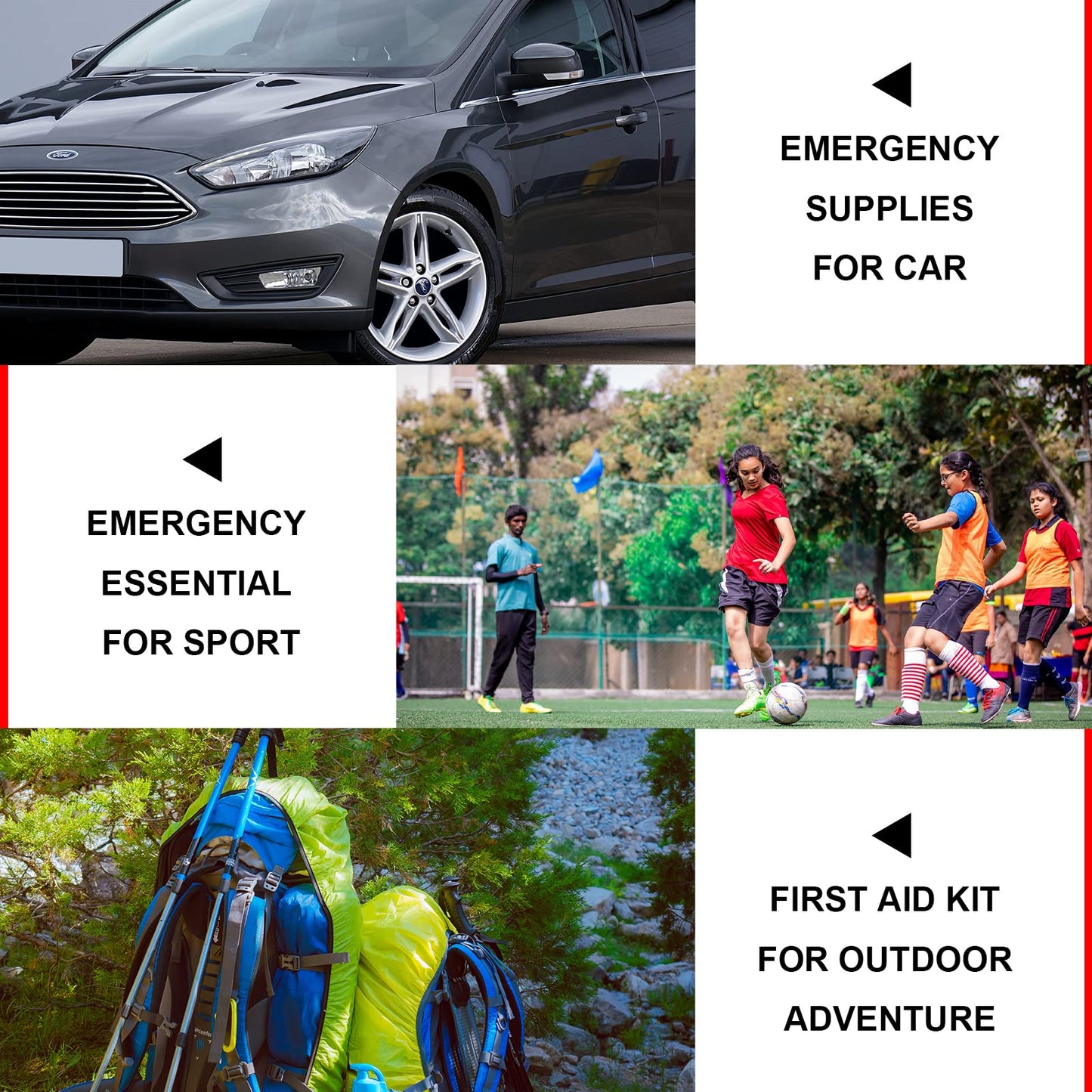 276PCS First Aid Kit Home Car Camping Hiking Emergency Supplies Small Compact Lovely Bag for School Outdoor, Basic Outdoor Essentials Survival Kit for Travel AMORNING