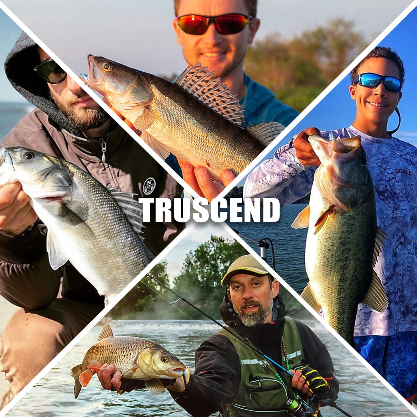 TRUSCEND Swimming or Jigging Fishing Spinners with Two-Way Spinning Spoons System, Rooster Tail Fishing Lures with Flash Copper Body & Blade, Freshwater and Saltwater Blade Bait for Bass Walleye Trout