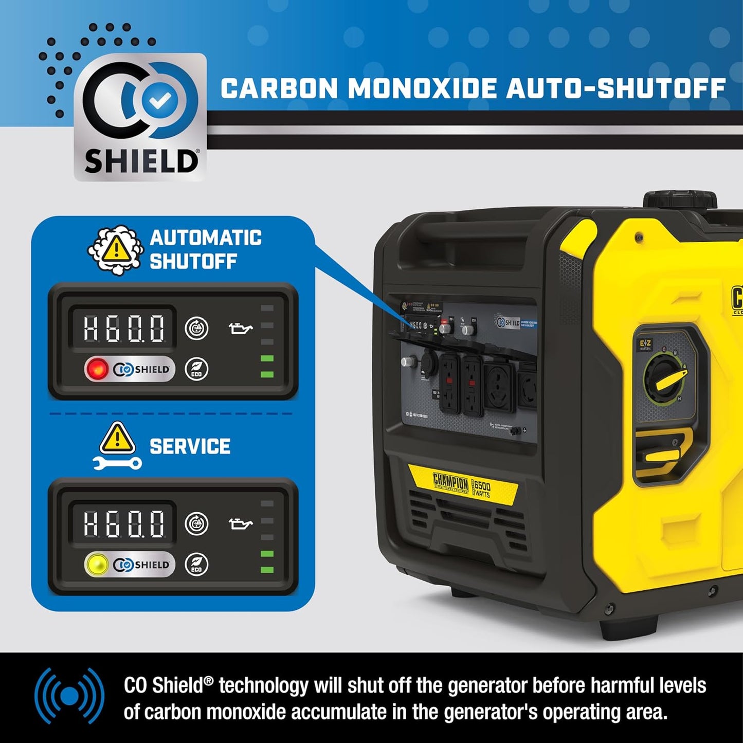 Champion Power Equipment 6500-Watt RV Ready Portable Inverter Generator with Quiet Technology and CO Shield