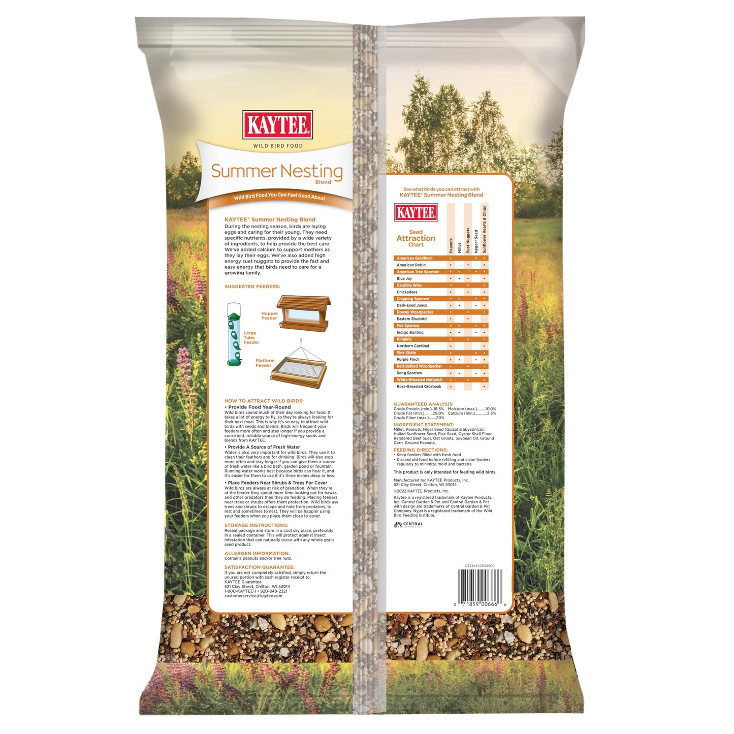 Kaytee Wild Bird Food, Summer Nesting Seed Blend, 8 lb