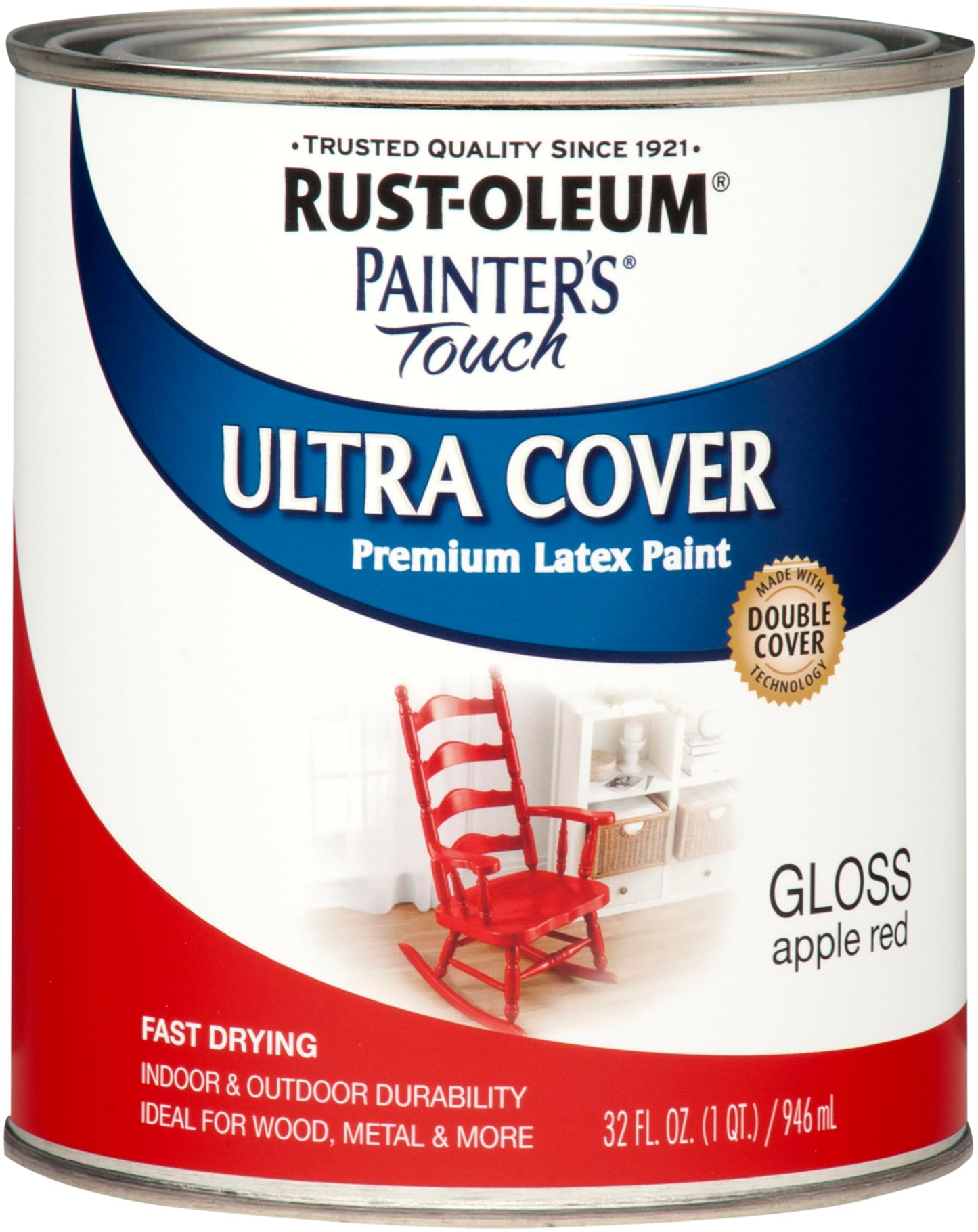 Rust-Oleum 1976502 Painter's Touch Latex Paint, Flat Black 32 Fl Oz, 1 Quarts, (Pack of 1)
