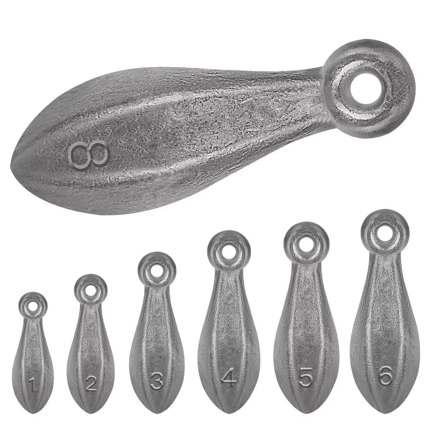 THKFISH Fishing Weights Kit - Inline, Trolling, Double Ring, Tor-pedo, Catfishing, Saltwater & Surf Fishing Weights - Coin, Disc & Pyramid Sinkers