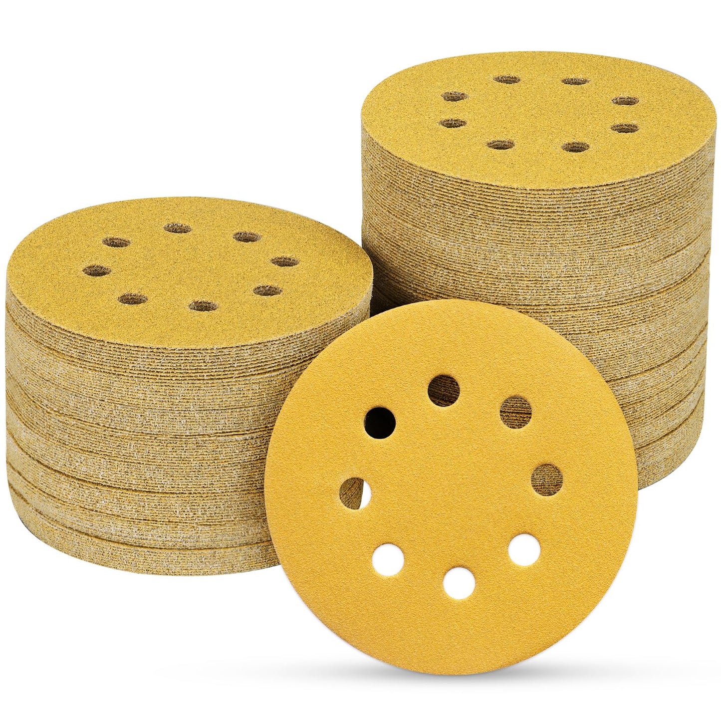 100 PCS 5 Inch Sanding Discs 120 Grit, Round Hook and Loop Sandpaper for Random Orbital Sander