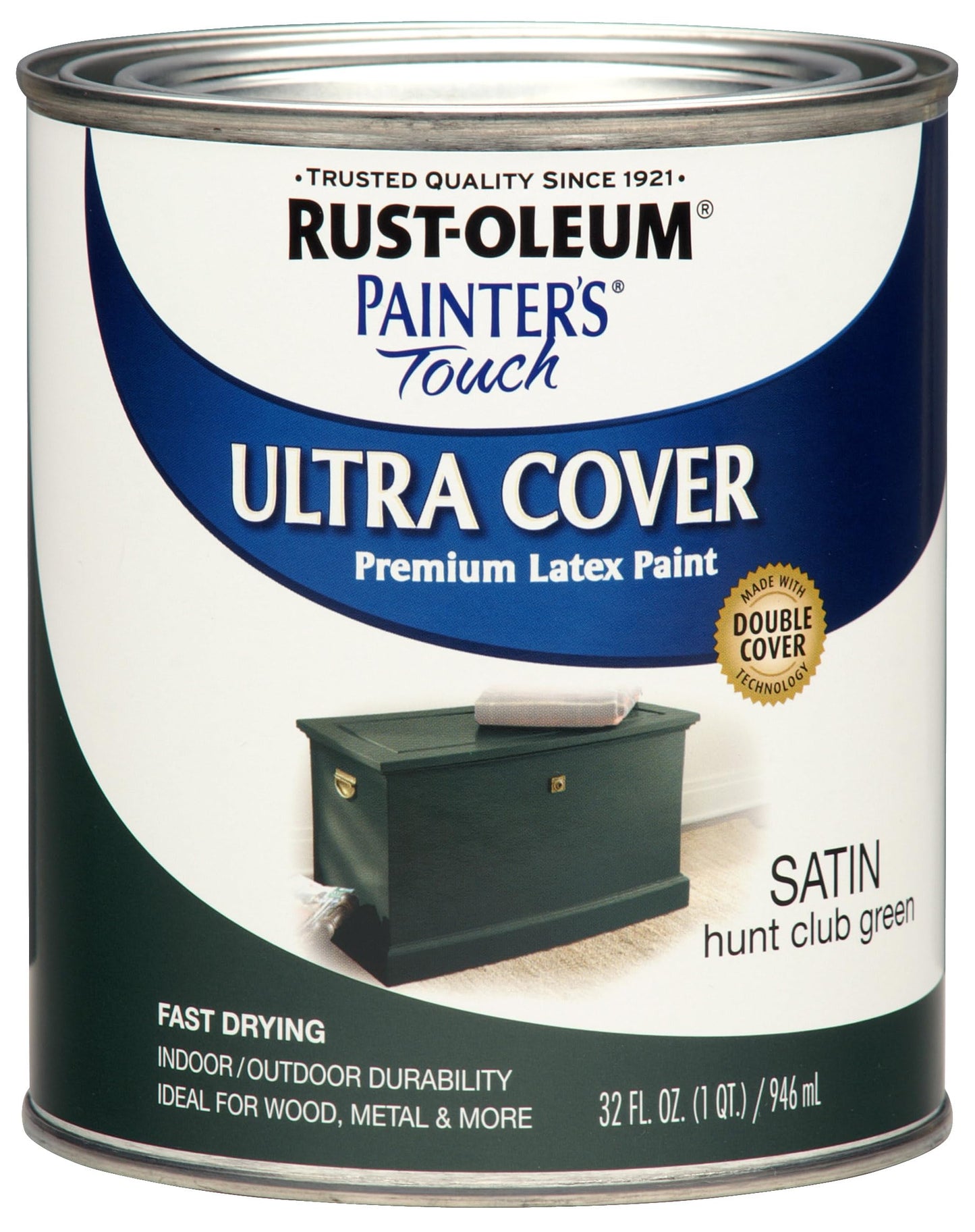 Rust-Oleum 1976502 Painter's Touch Latex Paint, Flat Black 32 Fl Oz, 1 Quarts, (Pack of 1)
