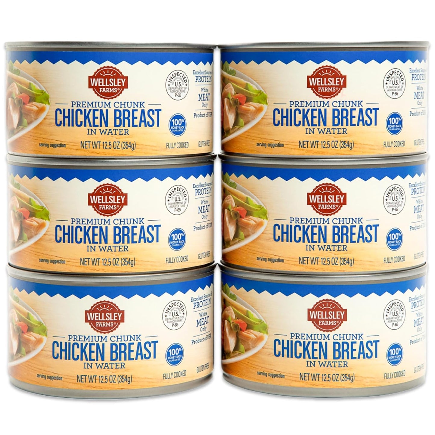Wellsley Farms White Premium Chunk Chicken Breast in Water, 12.5 Ounce, 6 Count