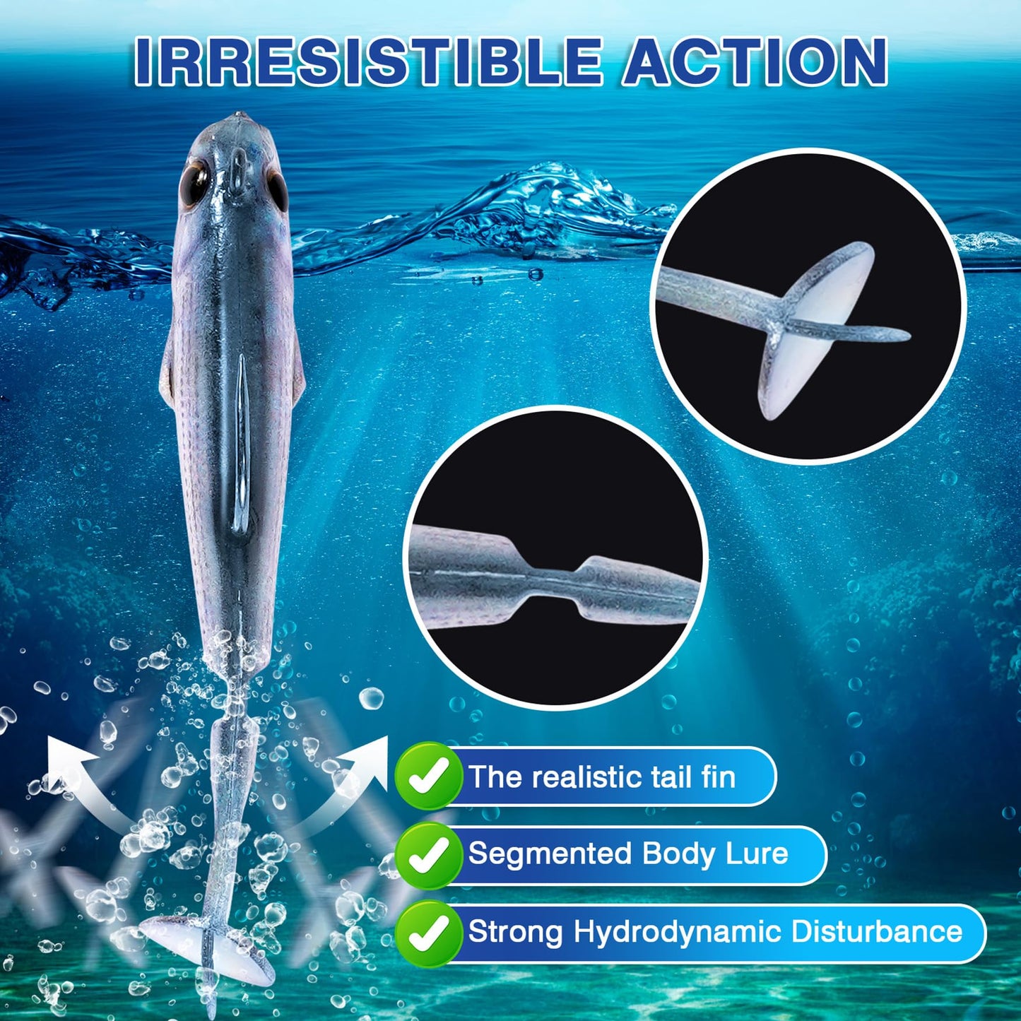 2.5/3.5In Swim Baits for Bass Fishing, Pre-Rigged Jig Heads Soft Plastic Walleye Fishing Lures, Paddle Tail Swimbaits for Bass Fishing, Fishing Bait for Freshwater Saltwater Gifts