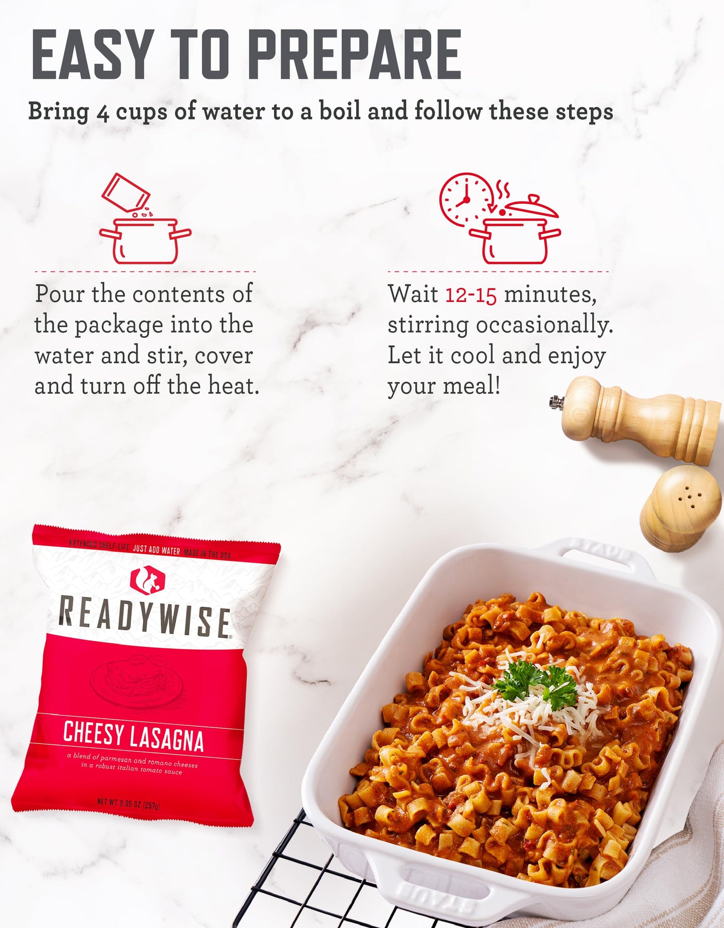 READYWISE - Emergency Food Supply Bucket, 120 Servings, MRE Meal Food Supply, Premade, Freeze Dried Survival Rations for Hiking, Adventure & Camping Essentials, Individually Packaged, 25 Year Shelf Life