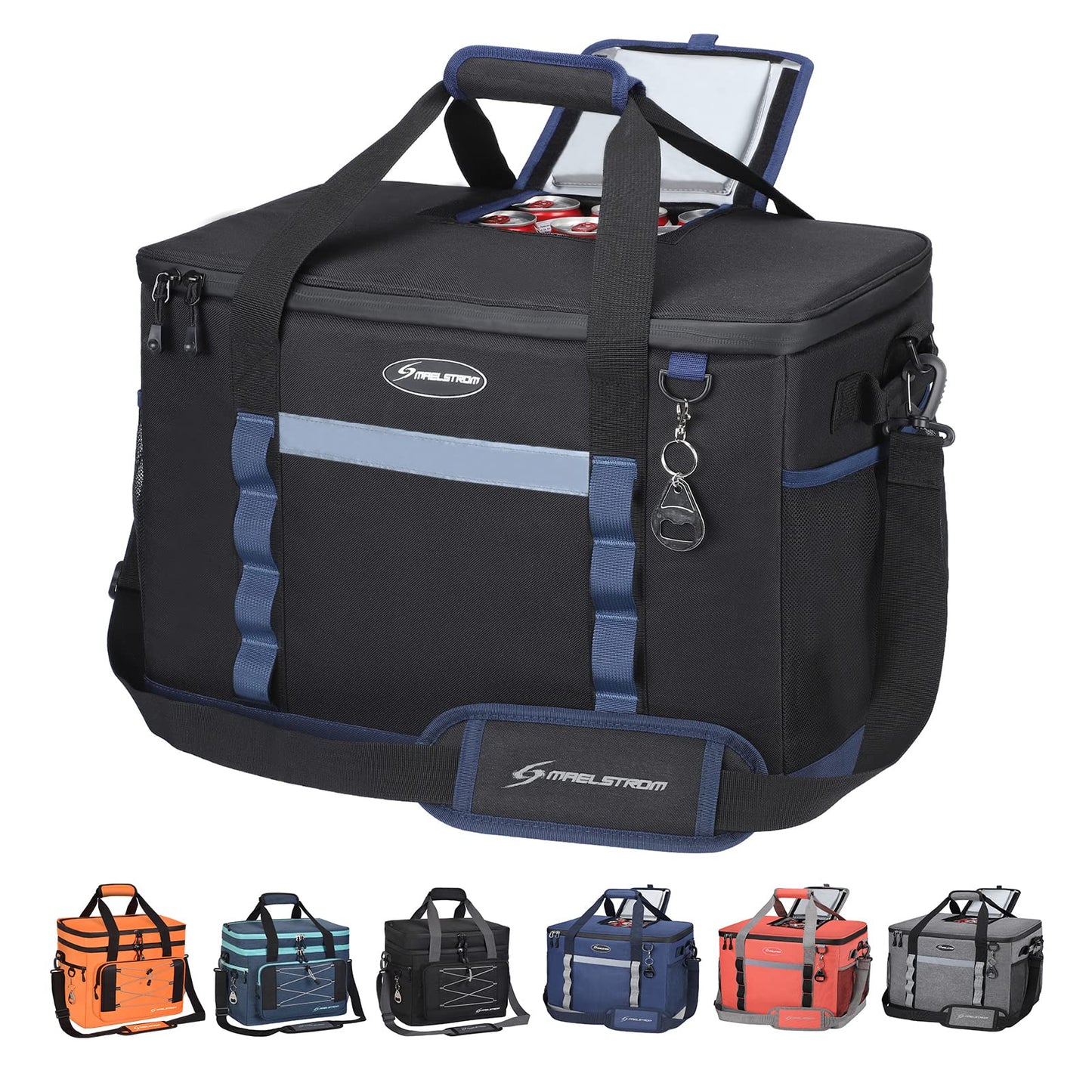 Maelstrom Soft Cooler Bag,Collapsible Soft Sided Cooler,24/30/60/75 Cans Beach Cooler,Ice Chest,Large Leakproof Camping Cooler,Portable Travel Cooler for Grocery Shopping,Camping,Road Trips