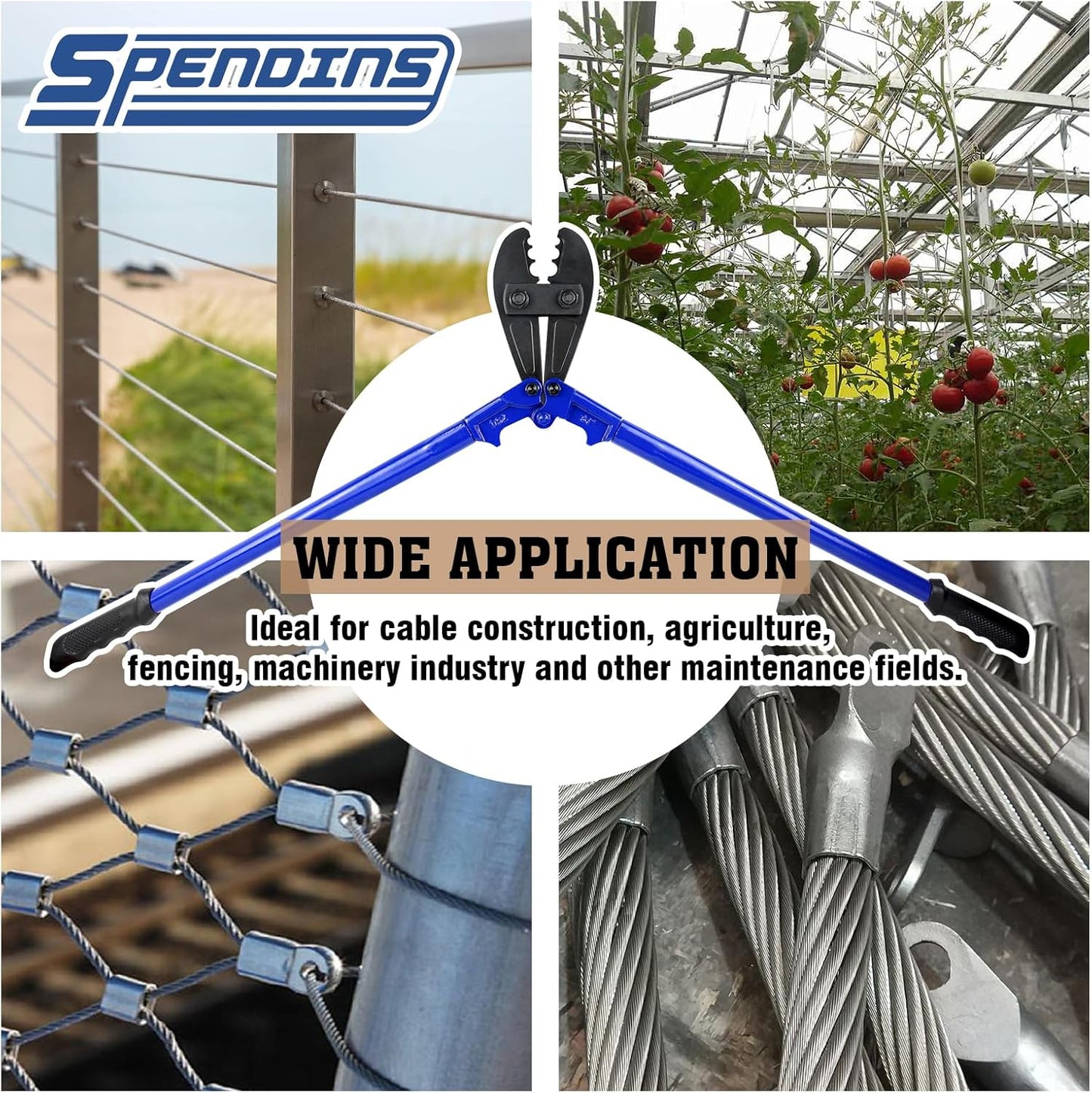 31.8 Inch Hand Swaging Tool, Wire Rope Crimping Tool for 5/32",1/4",5/16" Wires, Heavy Duty Swager Crimper w/Ergonomic Handle Design, for Copper Aluminum Oval Sleeves and Stop Sleeves