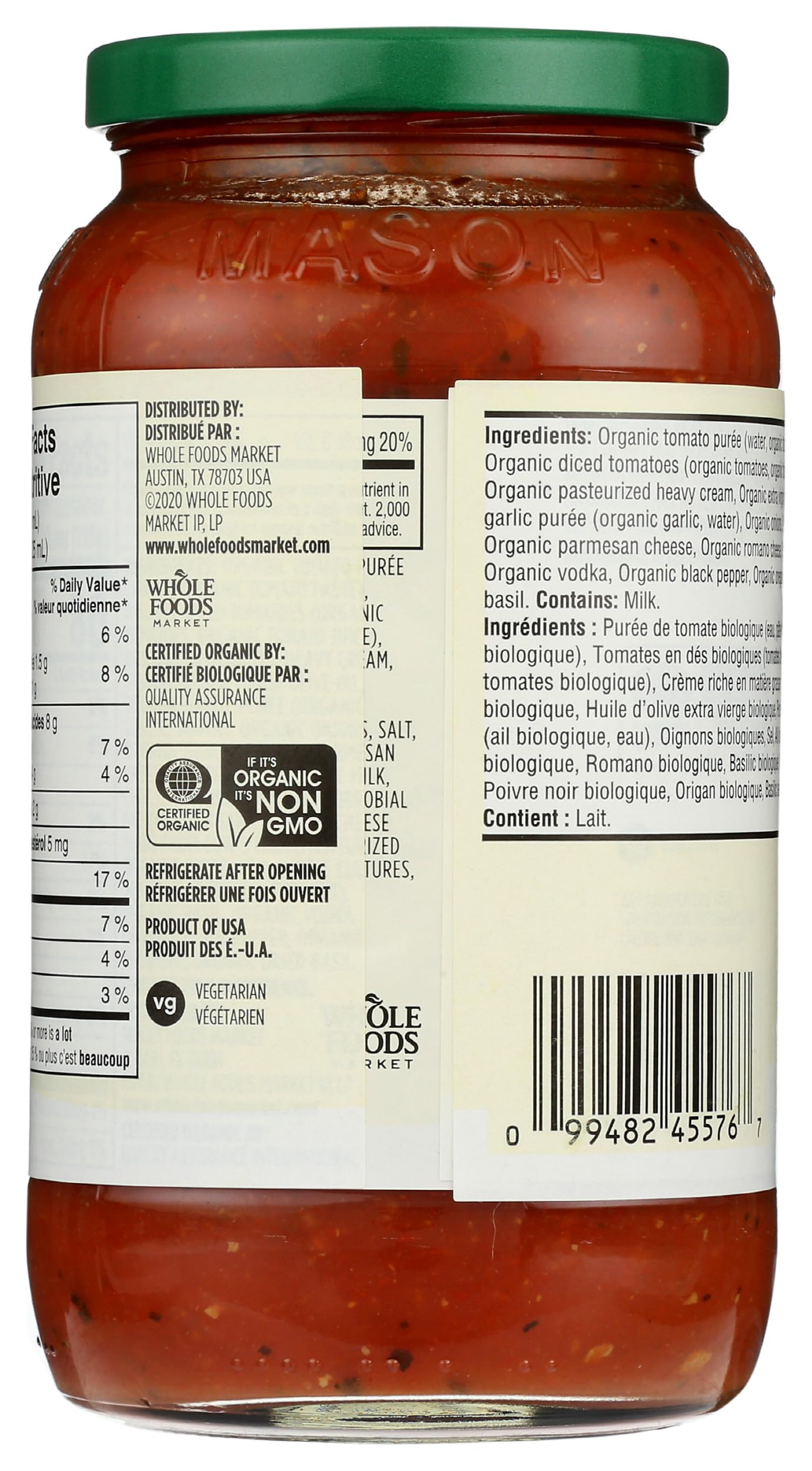 365 by Whole Foods Market, Organic 4 Cheese Pasta Sauce, 25 Ounce