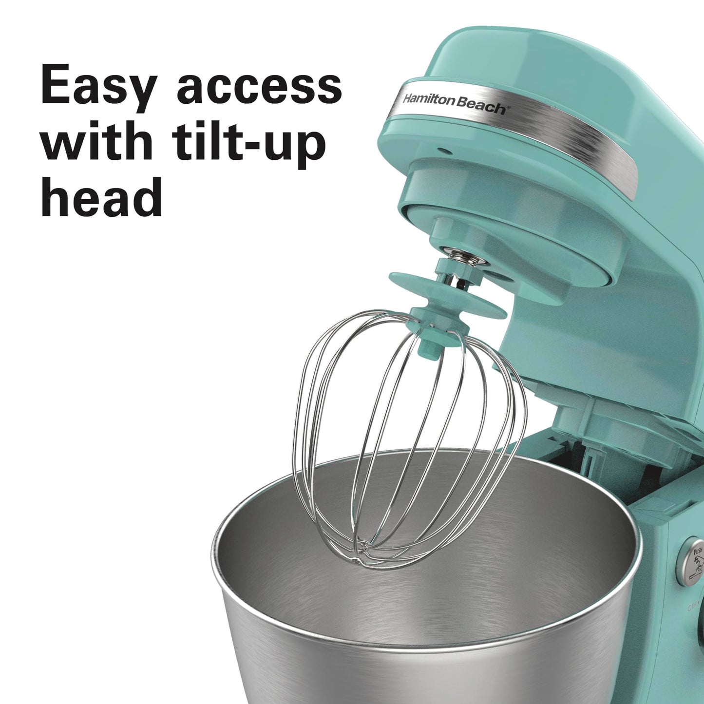Hamilton Beach Electric Stand Mixer, 4 Quarts, Dough Hook, Flat Beater Attachments, Splash Guard 7 Speeds with Whisk, Black