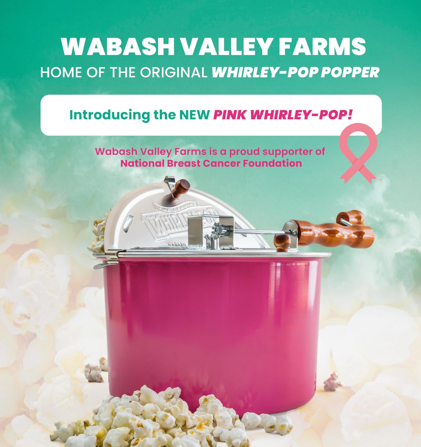 Original Whirley Pop Popcorn Maker - Wabash Valley Farms Gourmet Popcorn Popper, Aluminum Pot With Nylon Gears, 3-Minute Stove Top Popper, Home Movie Night (Silver)