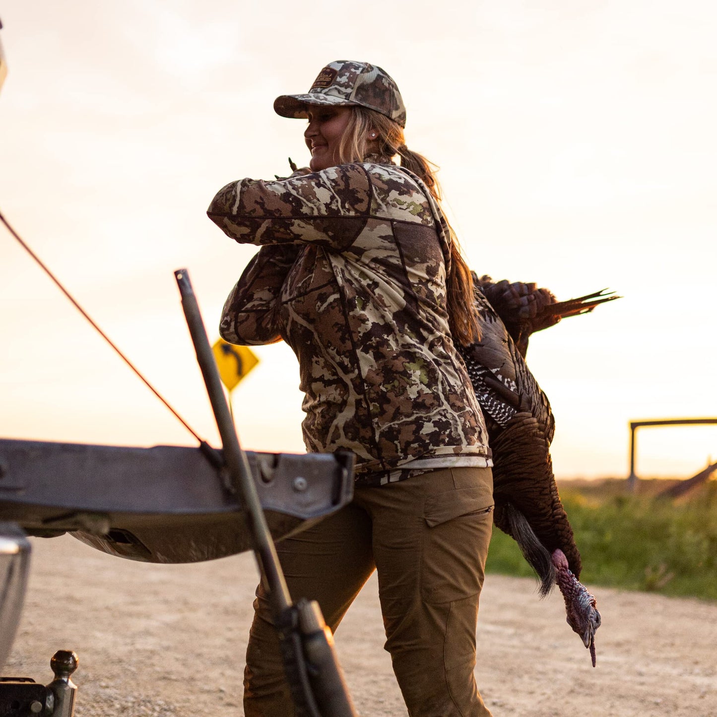 First Lite Women's Kiln Hoody - Merino Wool Midweight Camo Hunting Base Layer