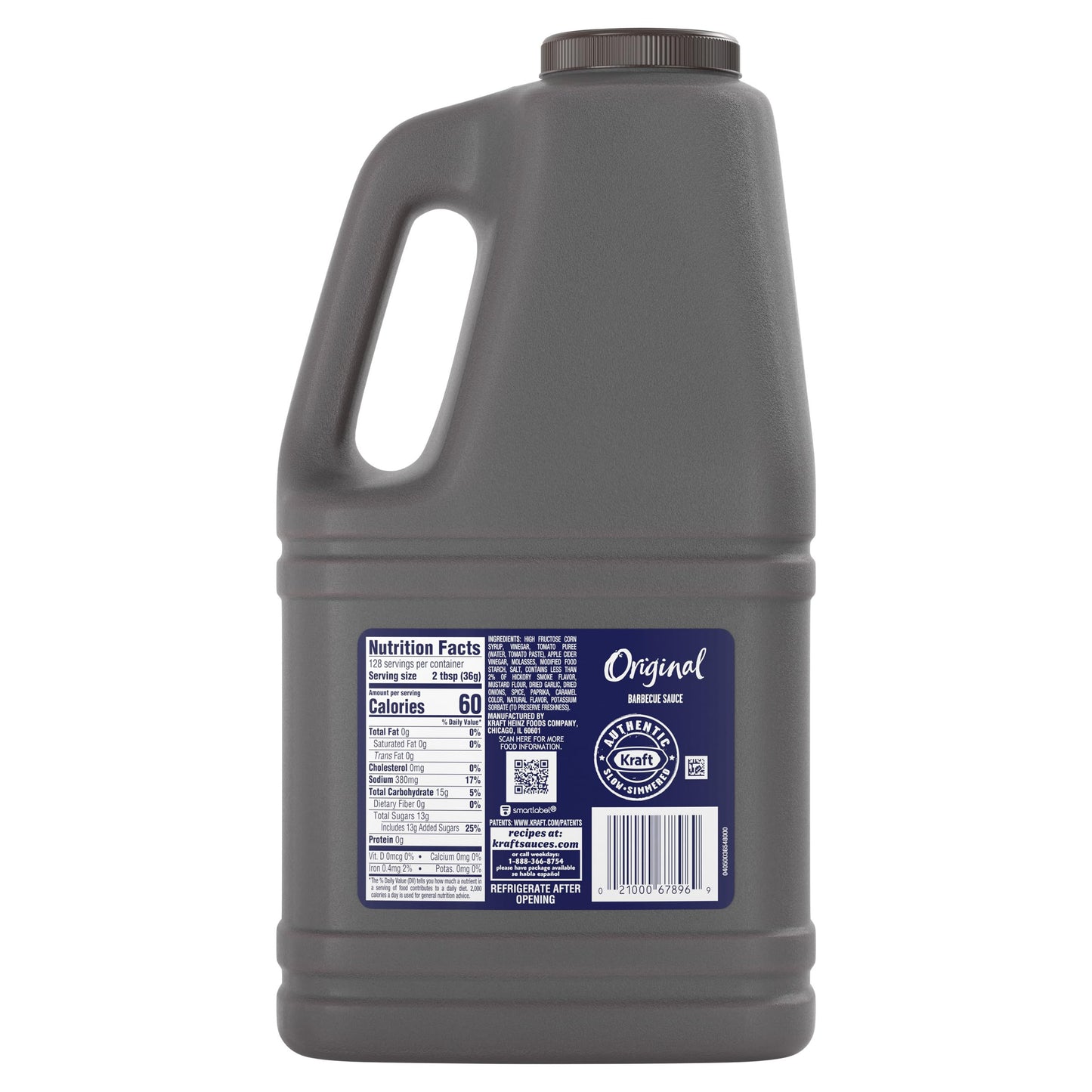 Kraft Sweet Brown Sugar Slow-Simmered Barbecue Sauce, 18 oz Bottle