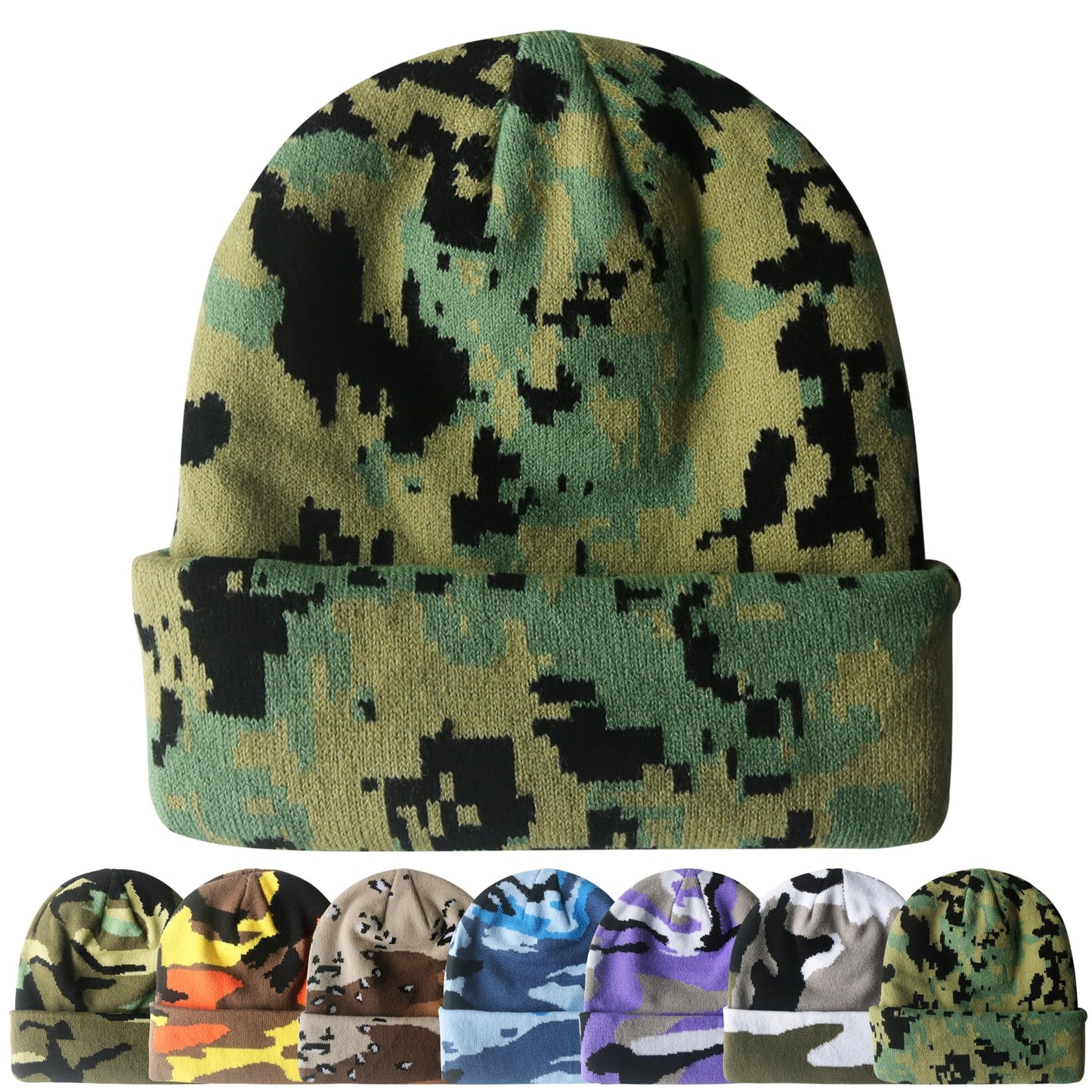 PFFY Beanie for Men Women Unisex Knit Cuffed Plain Winter Beanies Hats Skull Cap