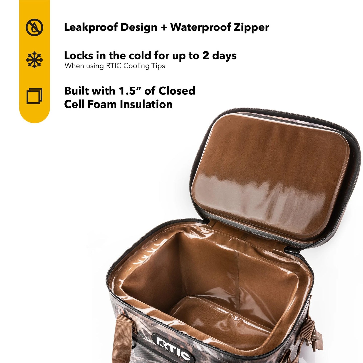 RTIC Ultra-Tough Soft Cooler 30 Can, Insulated Bag Portable Ice Chest Box for Lunch, Beach, Drink, Beverage, Travel, Camping, Picnic, Car, Trips, Floating Cooler Leak-Proof with Zipper