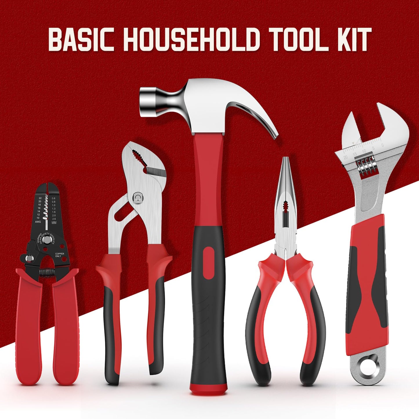 Sundpey 379-PCs Home Tool Kit - Portable Complete Household and Auto Repair Tool Set - Hand General Basic Tool Box Storage Case with Drawer - Full Basic Toolkit for Handyman & Diyer & Homeowner
