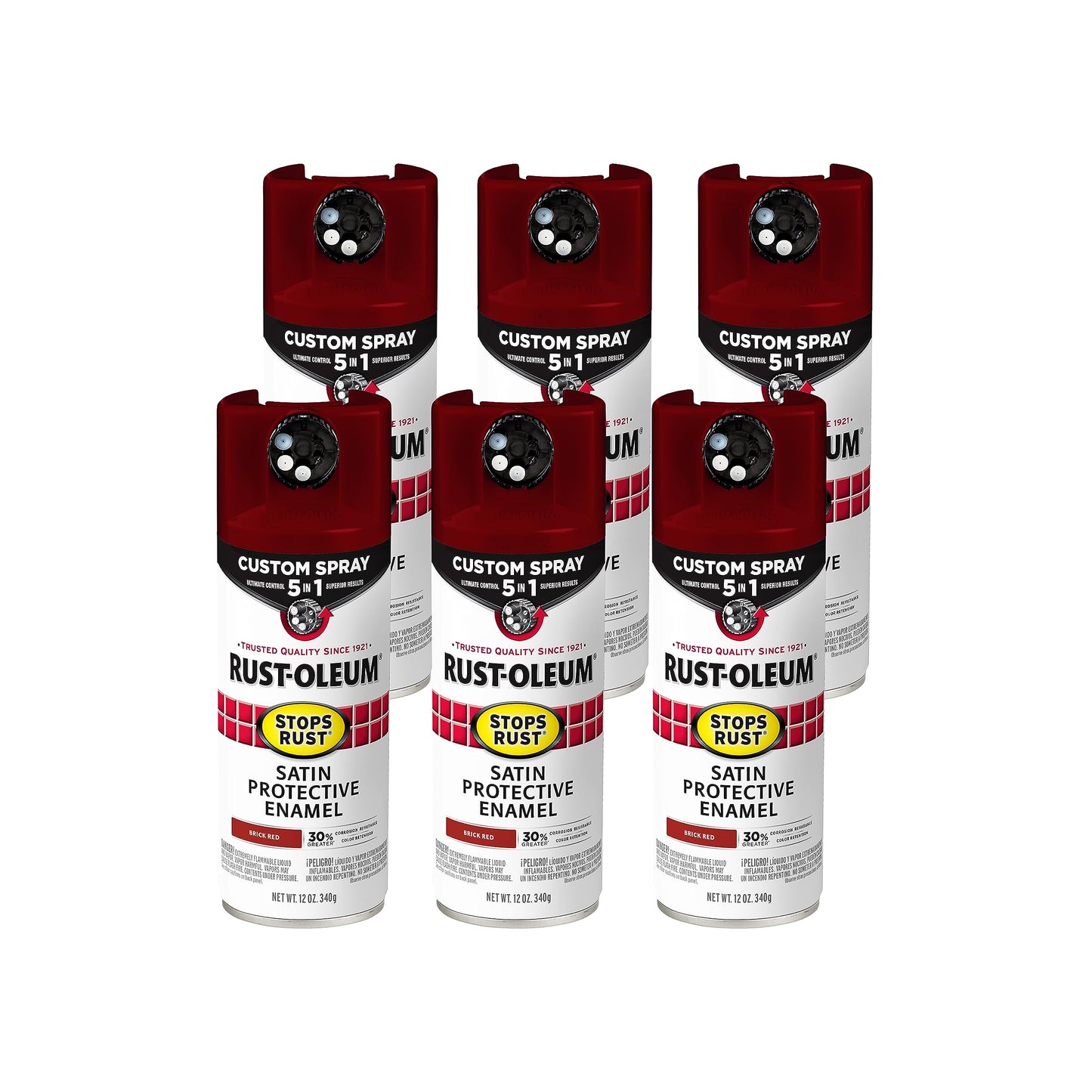 Rust-Oleum 376892 Stops Rust Custom Spray 5-in-1 Spray Paint, 12 oz, Gloss Leather Brown