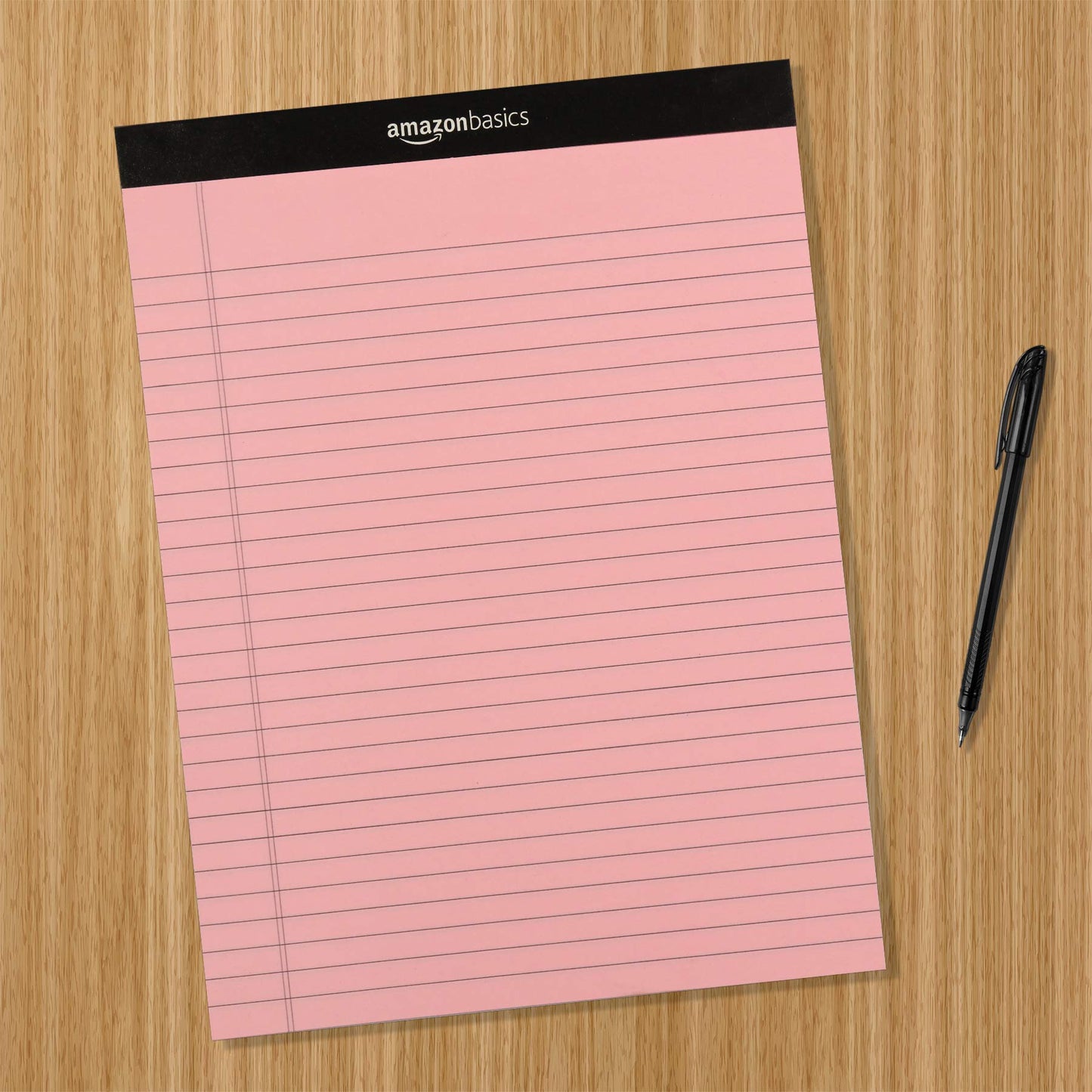 Amazon Basics Wide Ruled 8.5 x 11.75-Inch 50 Sheet Perforated Lined Writing Note Pads, Pack of 6, 300 Count, Multicolor