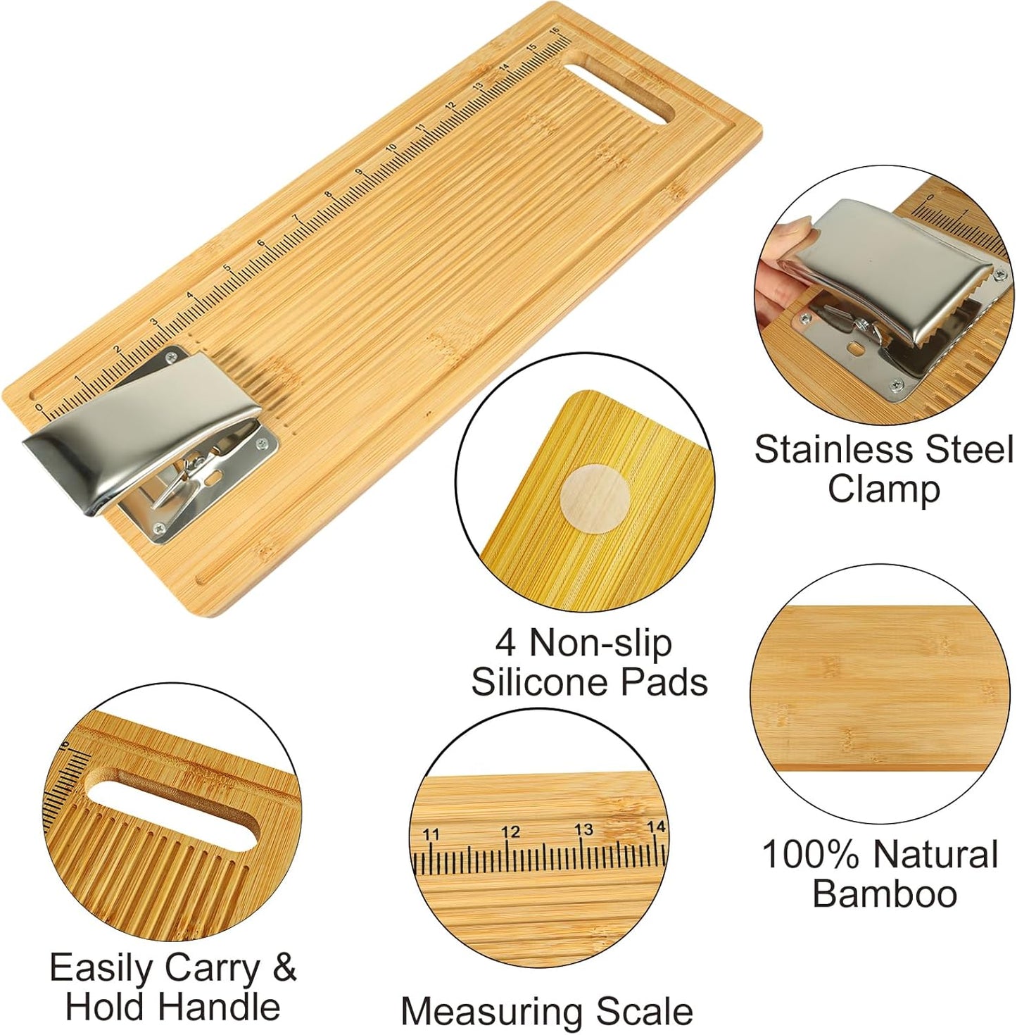 Fish Cleaning Board, Fish Fillet Board with Clamp Fillet Knife and Gloves, Portable Fishing Measuring Board 18 inches, Fish Cleaning Kit Gifts for Fishing Man Woman