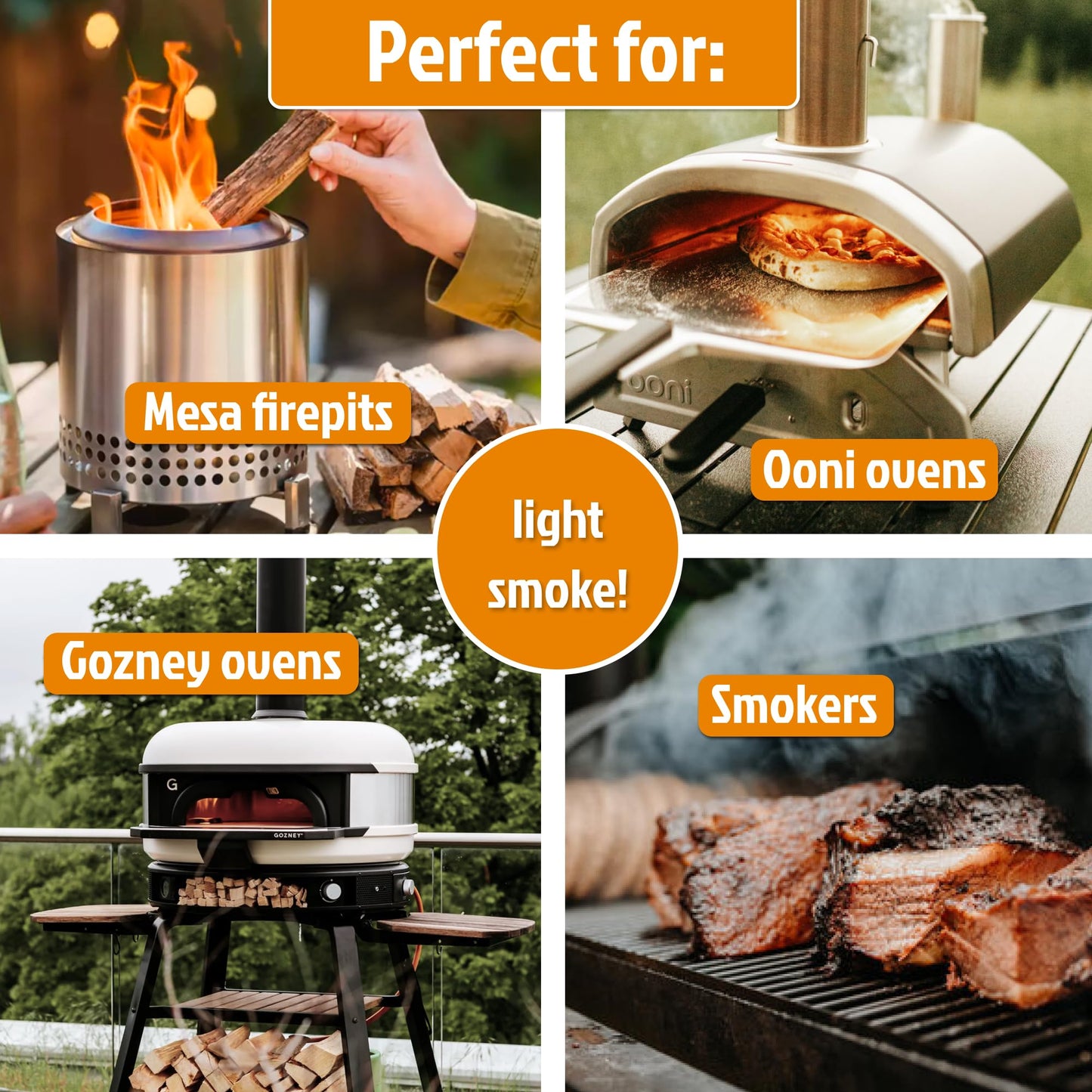 Savory Blend 5 Inch Universal Cooking Firewood - 14lbs. ~1000cuin Premium Kiln Dried Cooking Wood for Grills, Smokers and Ooni, Solo, Bertello Pizza Ovens (Savory Hardwood Blend)