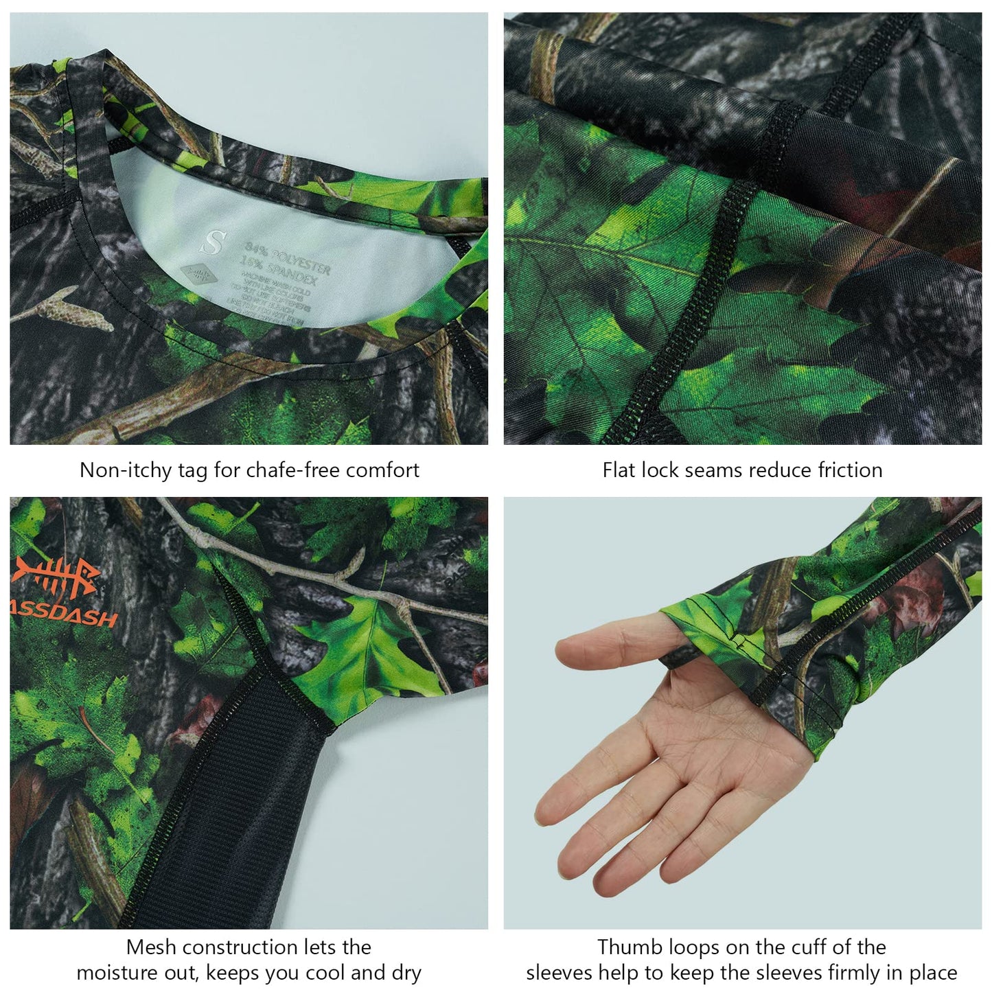BASSDASH Women’s Camo Hunting Shirt Long Sleeve UPF 50+ Sun Protection Performance Tee Fishing Hiking