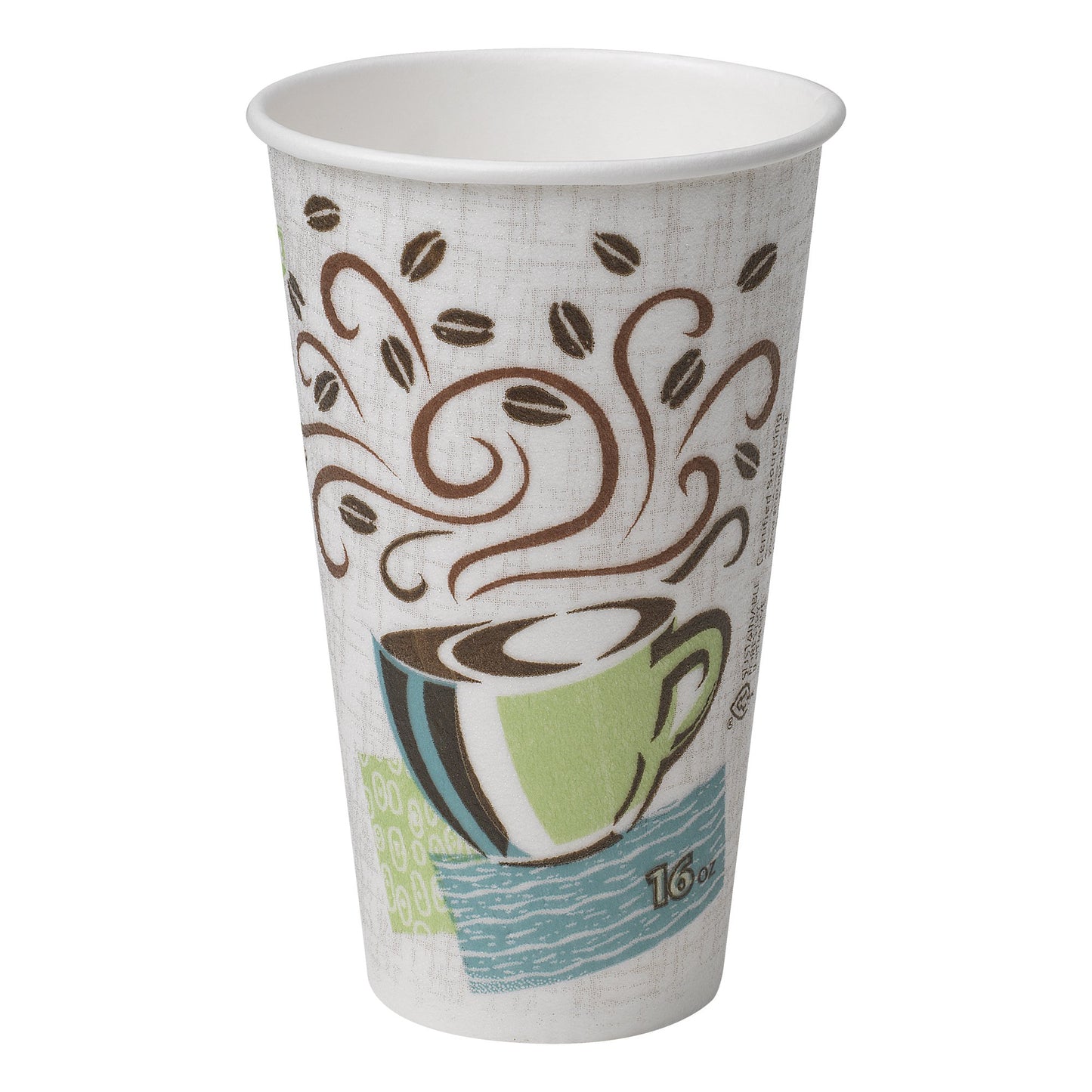 Dixie PerfecTouch 12 oz Paper Coffee Cups By GP PRO, Coffee Haze Design, 500 Count (25 Disposable Cups Per Sleeve, 20 Sleeves Per Case), 5342DX